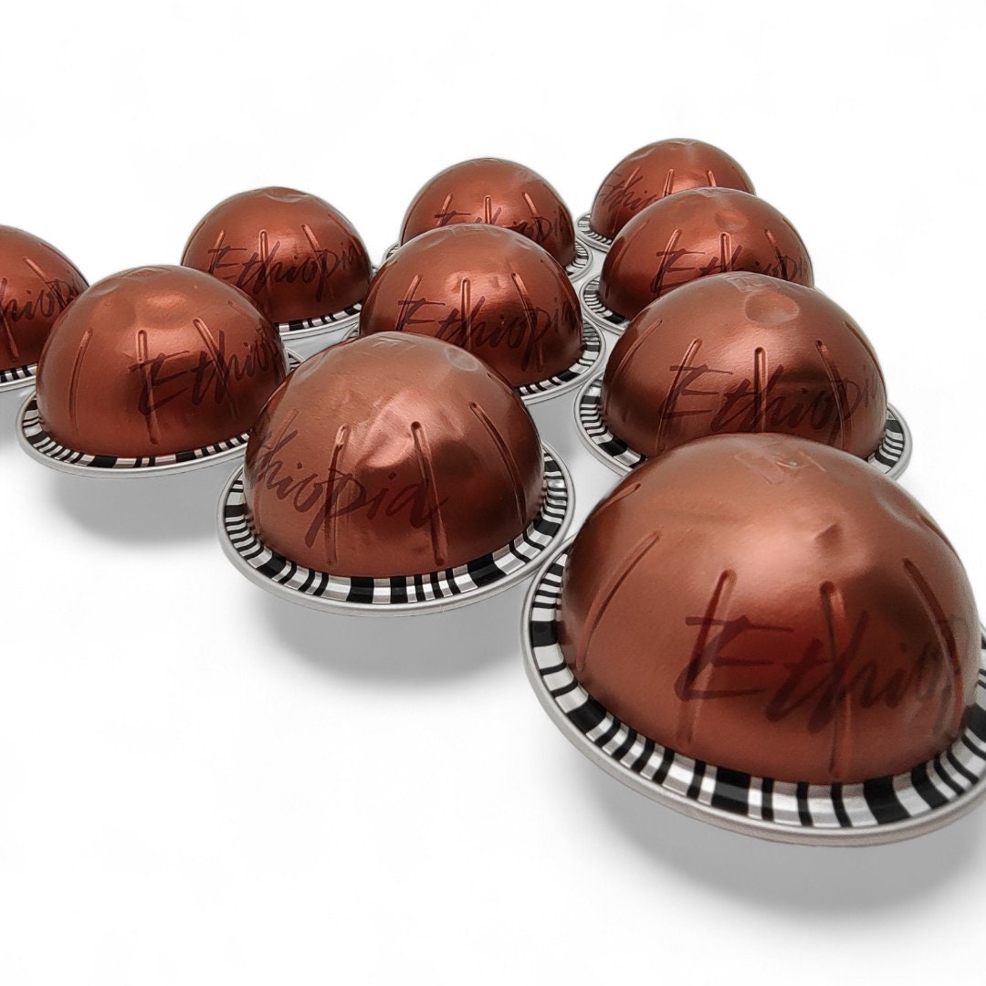 10 leere GROßE Kaffeekapseln Farbe : Kupfer  #KVS