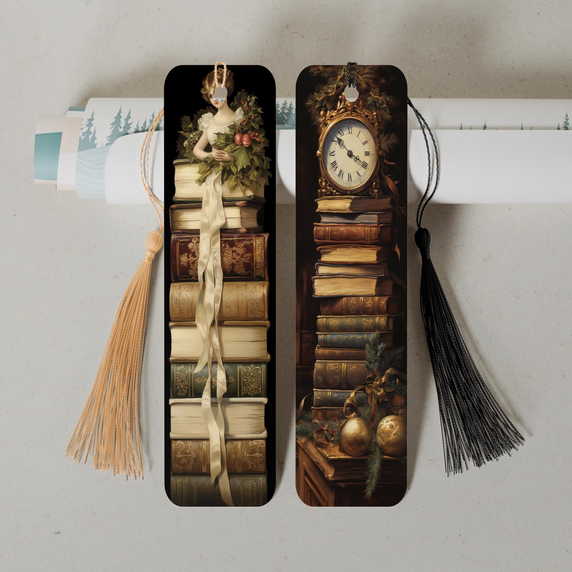 Lesezeichen aus Aluminium Geschenk zu Weihnachten oder für Adventskalender Bücher Bookmark - 2 Motive zur Auswahl  #LEALU