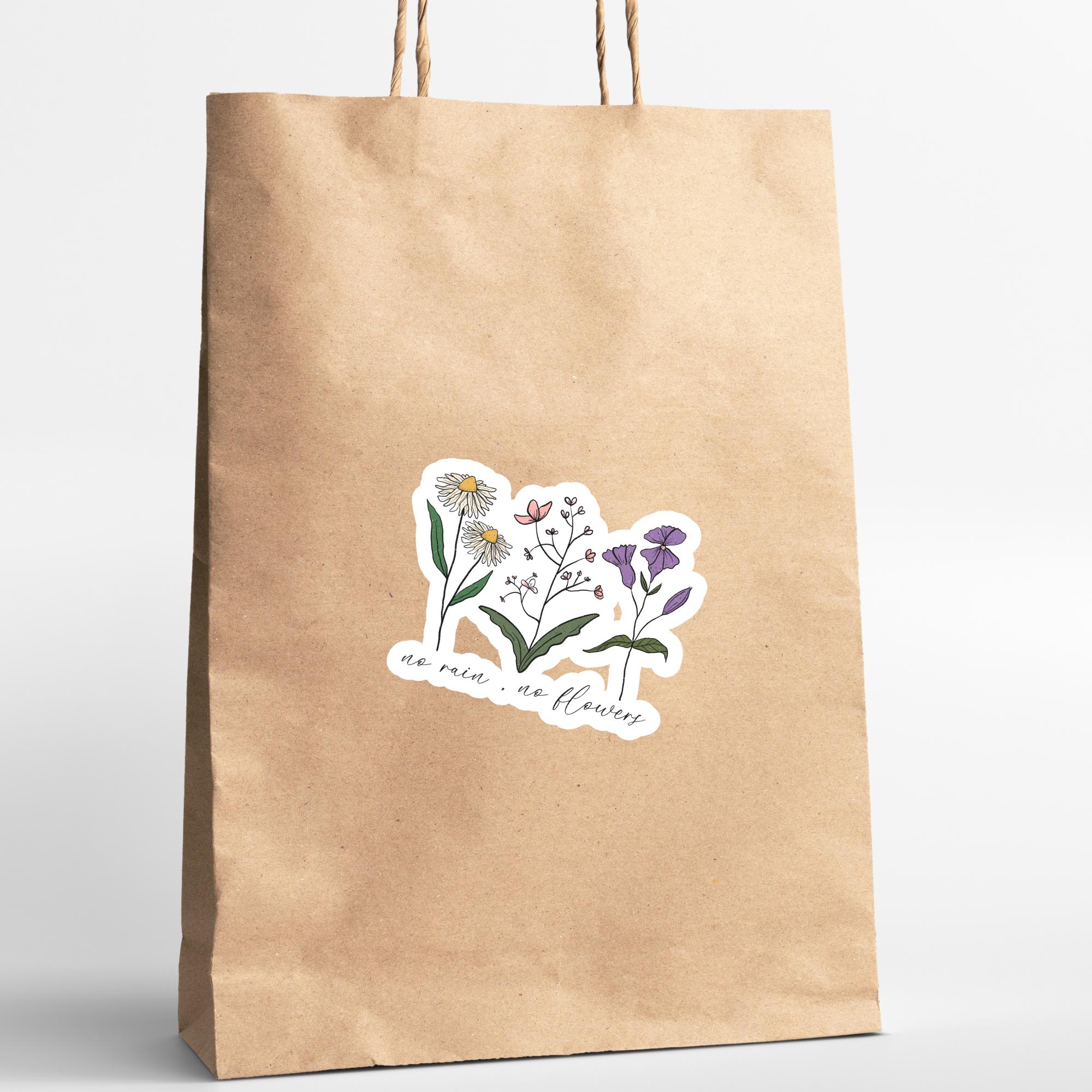 Kofferaufkleber, Geschenkaufkleber, Aufkleber Motivation, großer Blumen Sticker I zur Auswahl in Weiß oder Transparent  #SEG8