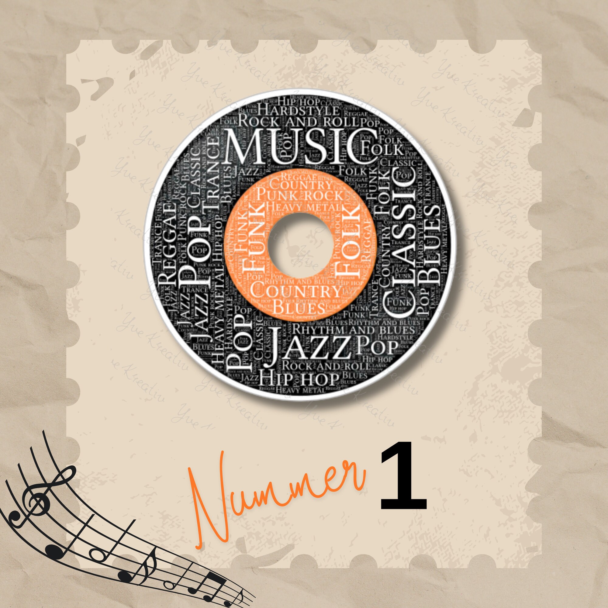 Großer Aufkleber, Musik LP Sticker, großer Koffer Sticker, Kofferaufkleber  - 3 Aufkleber zur Auswahl in Weiß oder Transparent  #SEG8