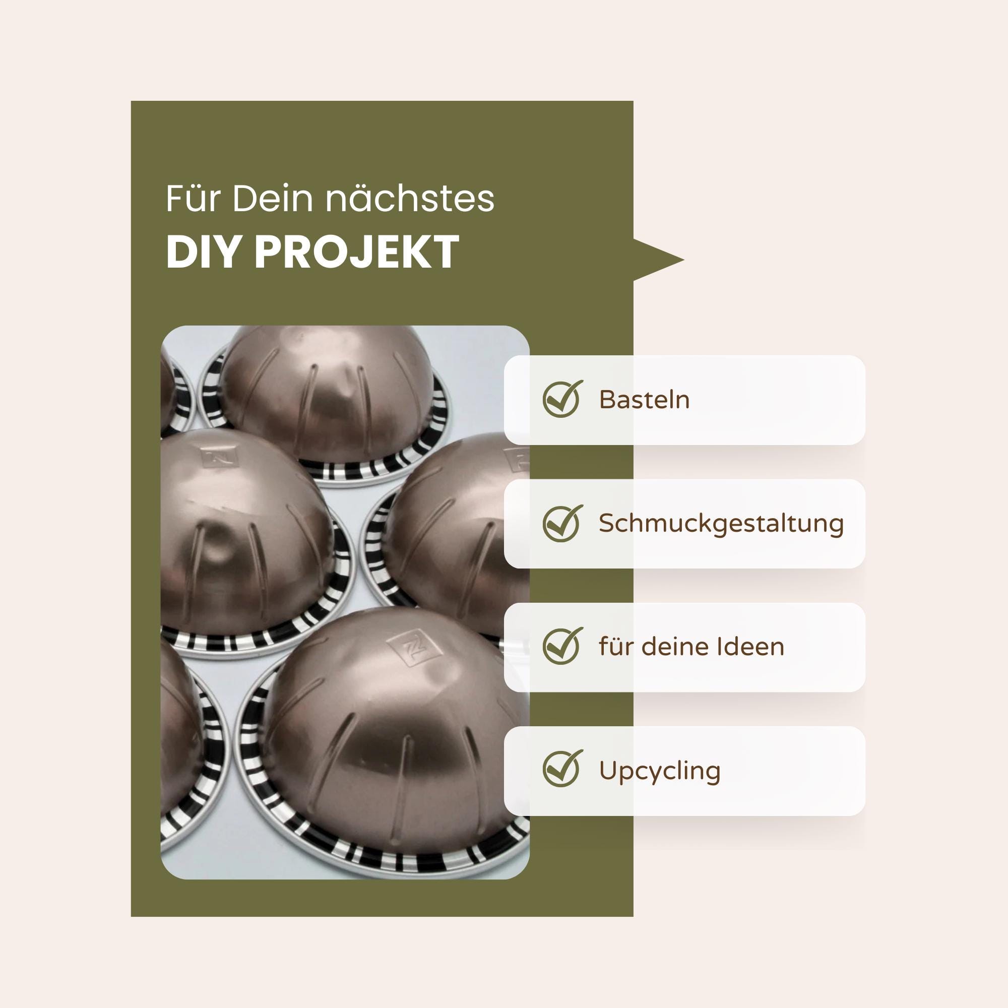 10 leere GROSSE Kaffeekapseln Farbe silber zum Basteln Gestalten Bastelmaterial DIY Schmuckherstellung Zubehör #KVS 10 leere GROSSE Kaffeekapseln Farbe silber zum Basteln Gestalten Bastelmaterial DIY Schmuckherstellung Zubehör #KVS