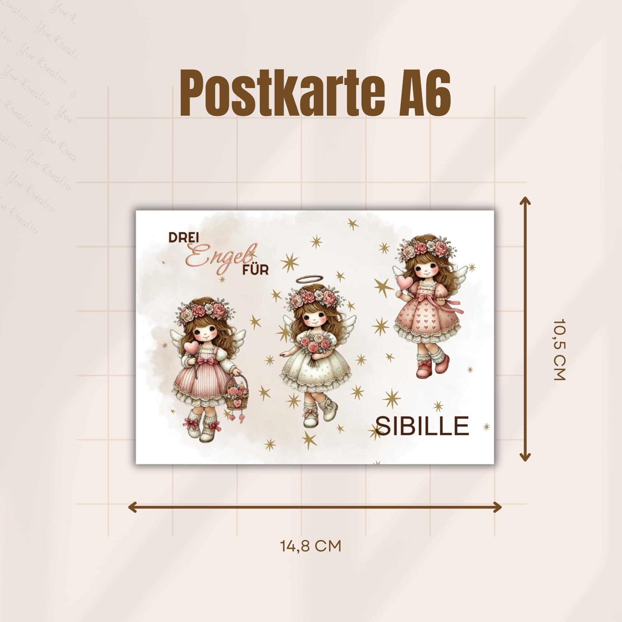 Postkarte mit Namen personalisiert Grußkarte Karte zum Geburtstag Gutschein Engel #PLS Postkarte mit Namen personalisiert Grußkarte Karte zum Geburtstag Gutschein Engel #PLS