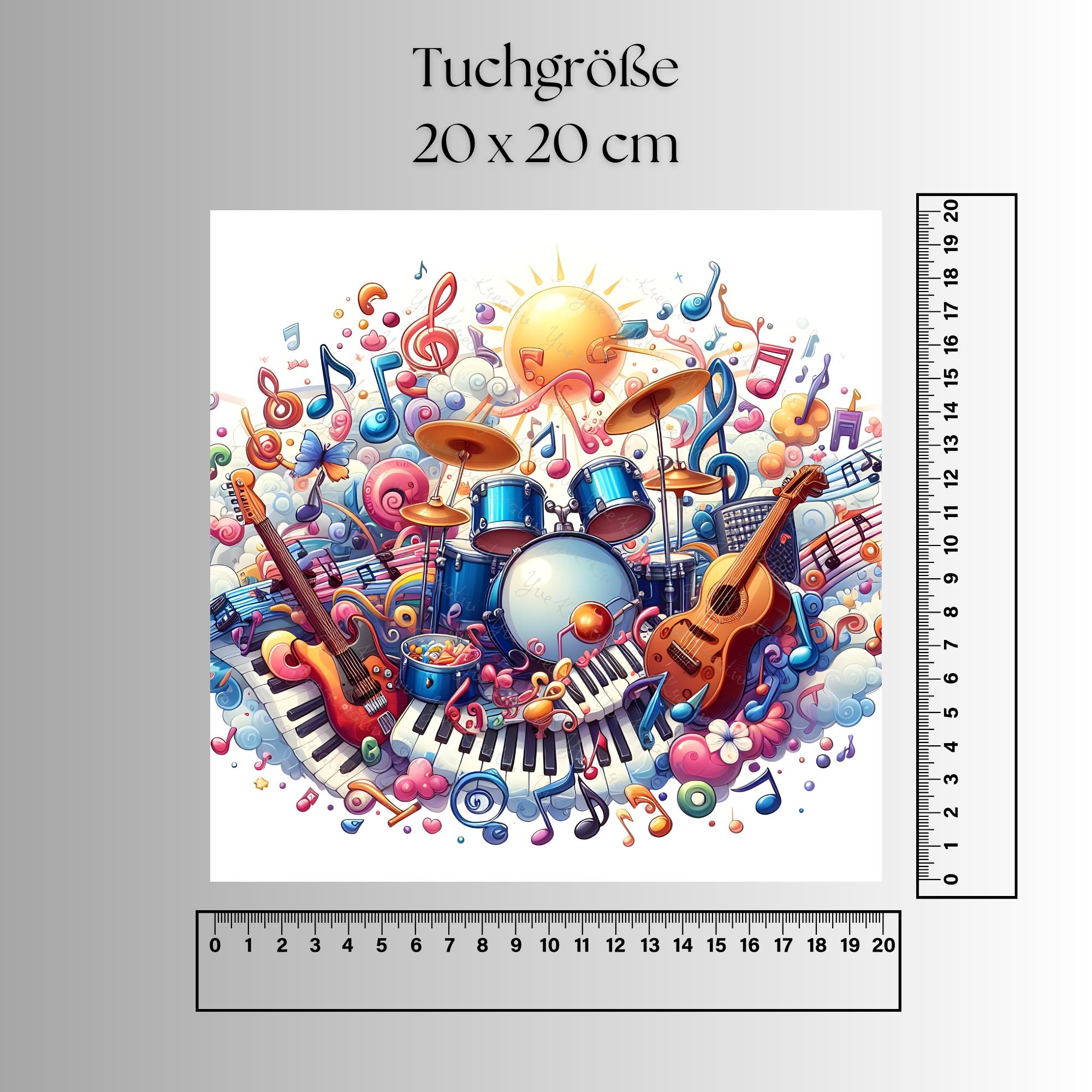 Brillenputztuch Welt der Musik bedrucktes Mikrofasertuch für Sonnenbrille Displays Handy Geschenk Musiker Mitbringsel Musiklehrer #MC18