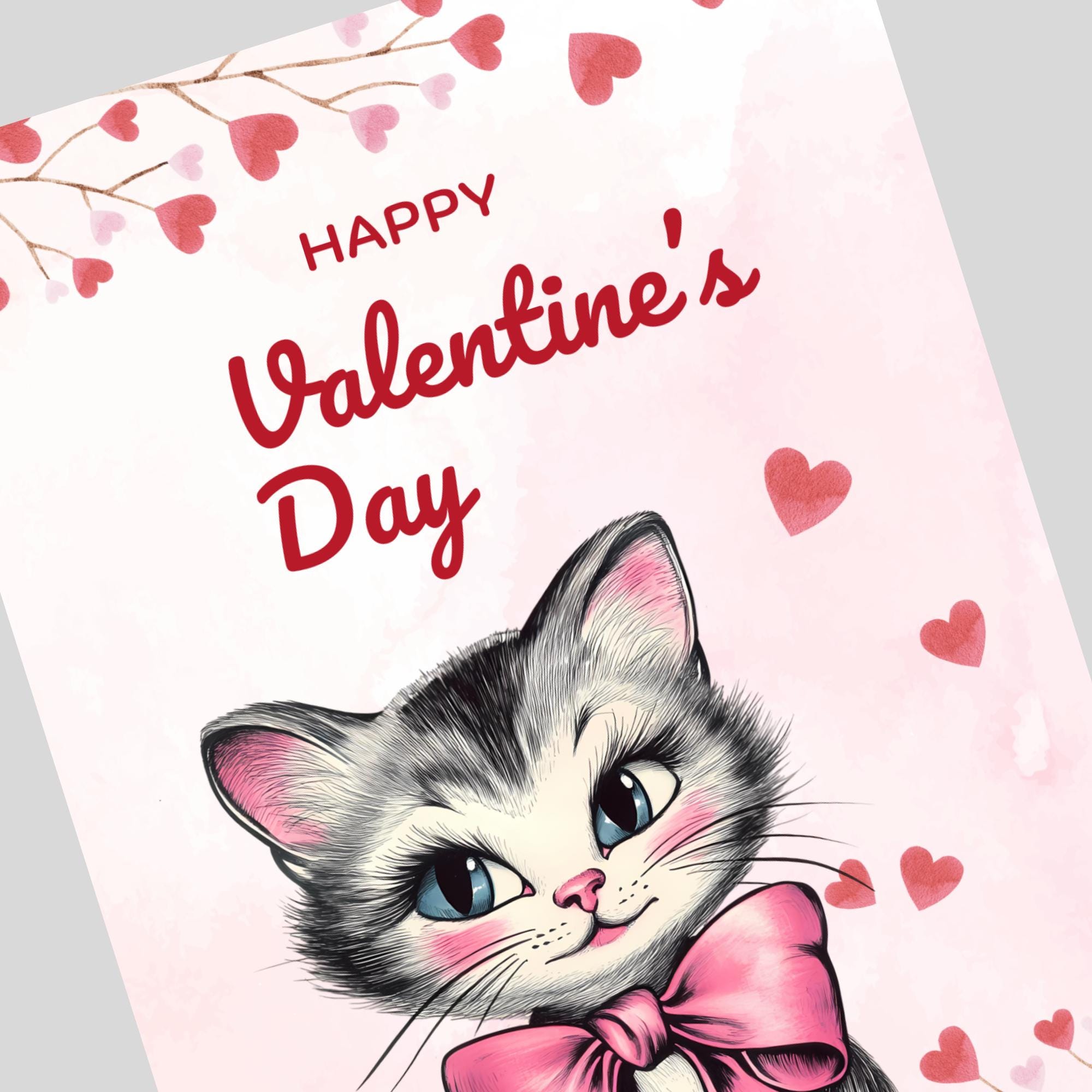 Valentinstags Karte, Postkarte mit Katze, Grußkarte, Karte für Verliebte, Geschenkkarte auf DIN A6 Karte mit Glanzoberfläche #PHO