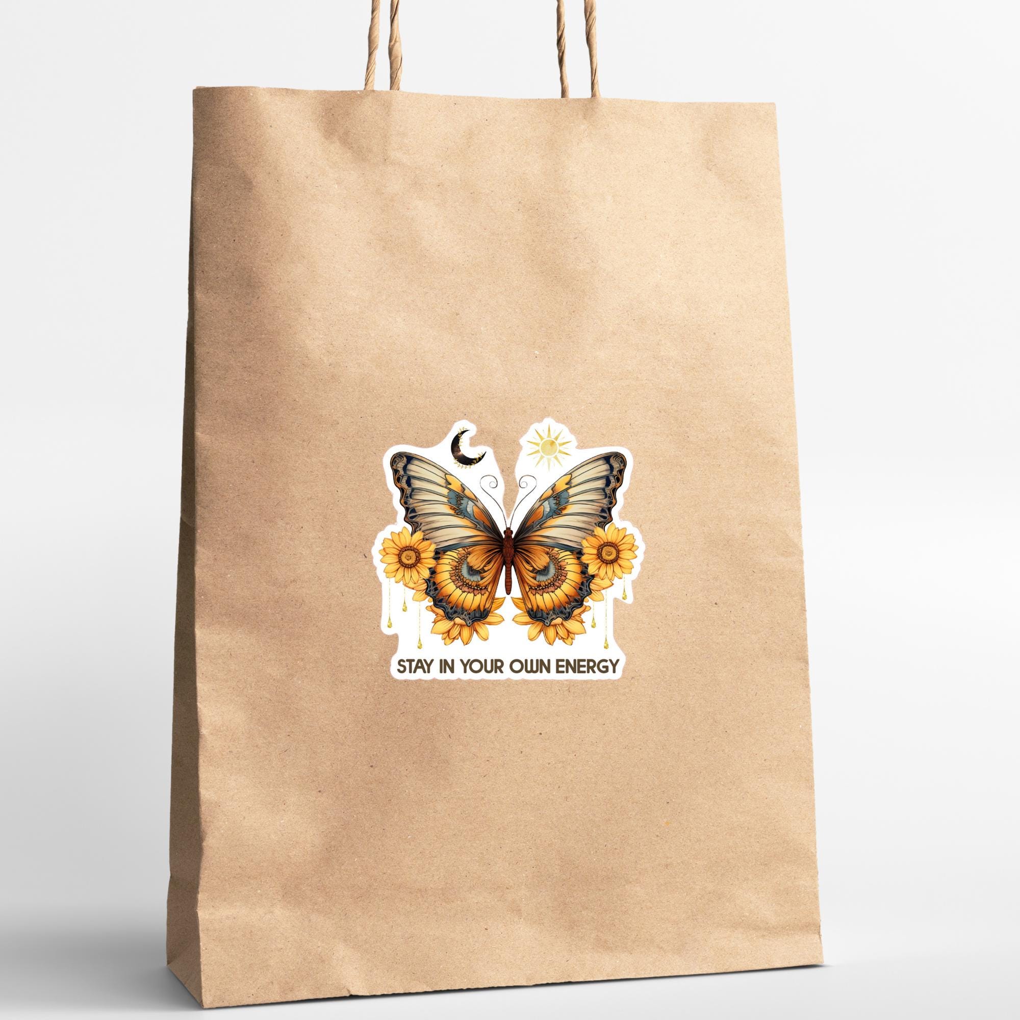 Kofferaufkleber, Geschenkaufkleber, Aufkleber Motivation, großer Schmetterling Sticker I zur Auswahl in Weiß oder Transparent  #SEG8
