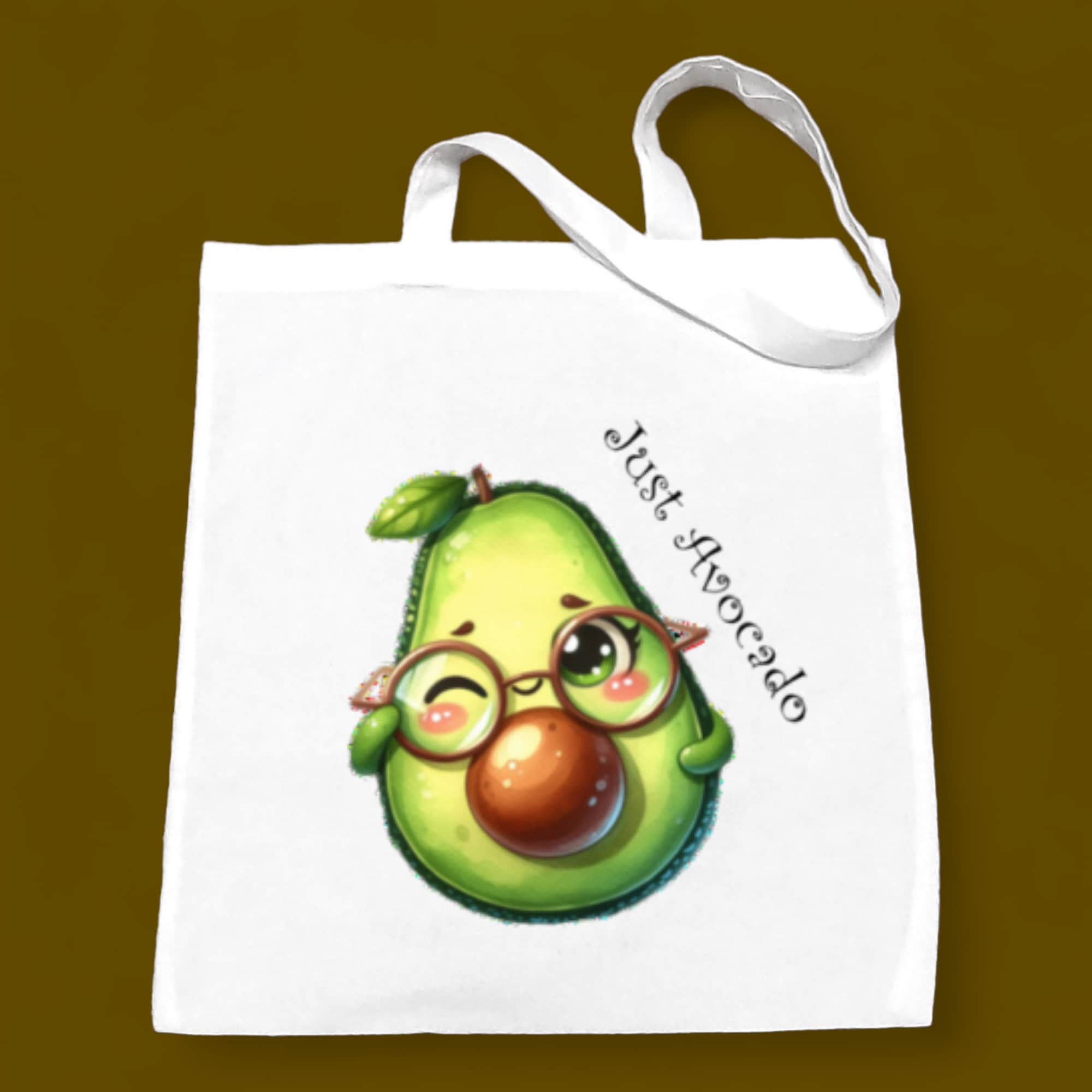 Stofftasche, Stoffbeutel, "Avocado", Einkaufstasche, Tasche, Geschenk zum Geburtstag, in Weiß oder Beige  #STSUB