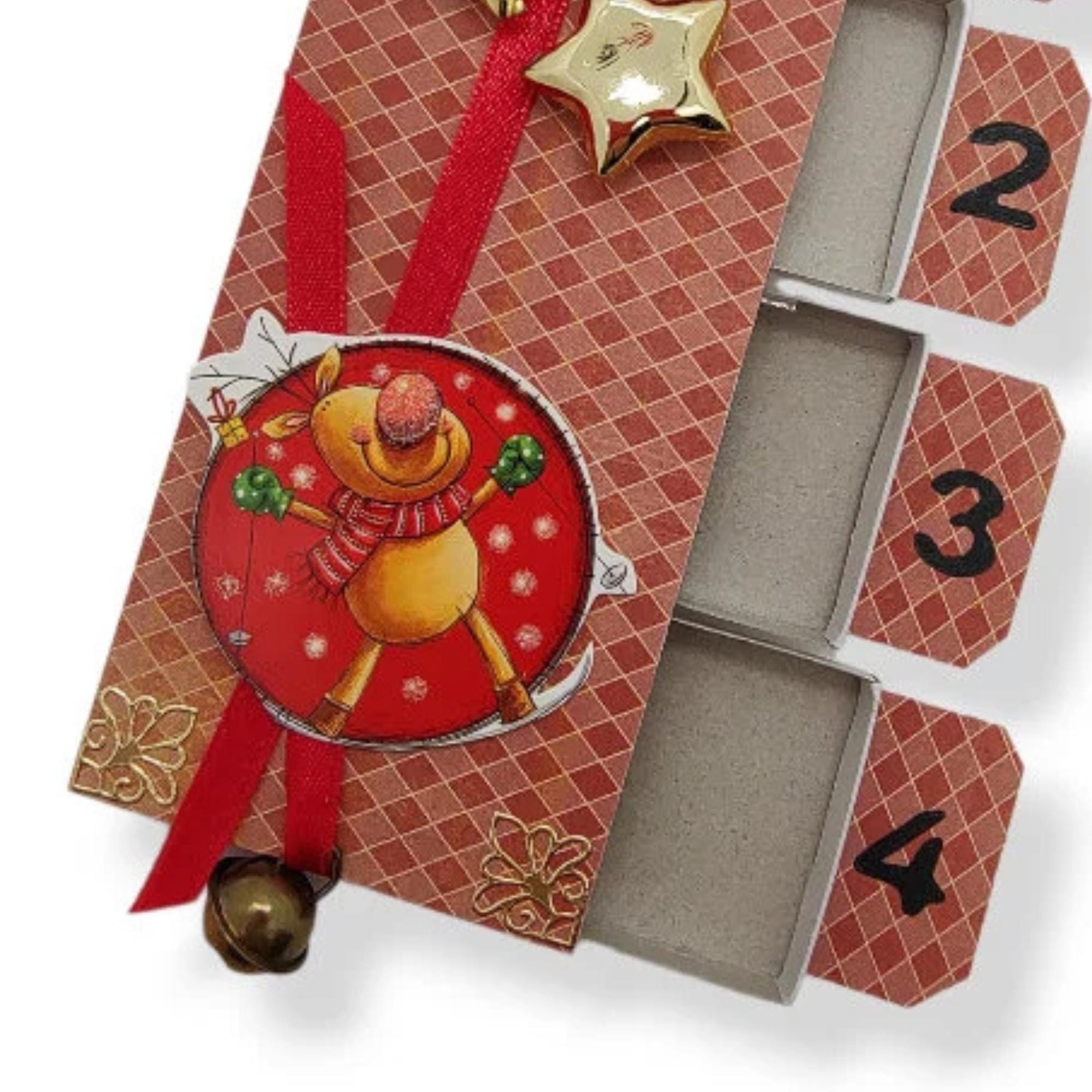 Adventskalender zum Befüllen aus 4 Streichholzschachteln Upcycling kleine Adventsgeschenke Geldgeschenk Weihnachten Mitbringsel #613960814