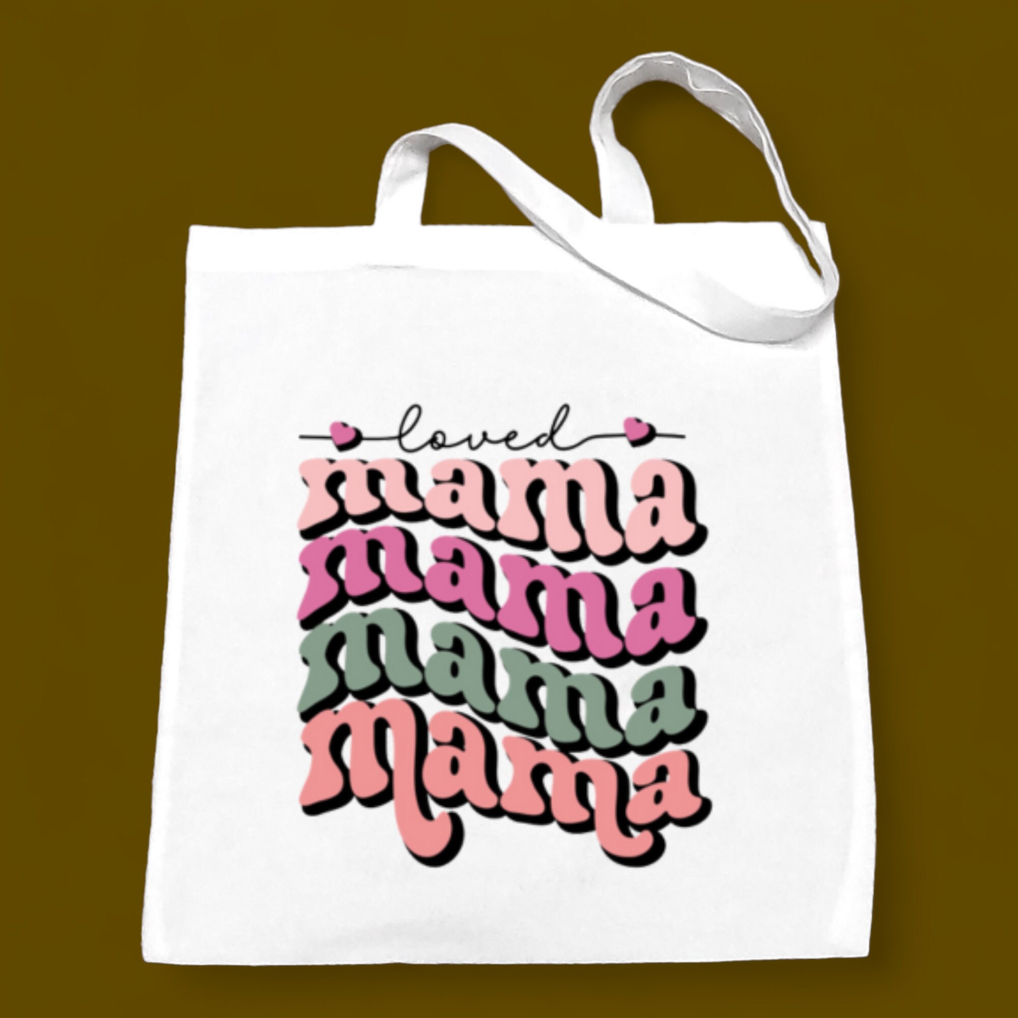 Stofftasche, Stoffbeutel, Einkaufstasche, Tasche, Geschenk zum Muttertag, Geburtstag, in Weiß oder Beige "Love, Mama"