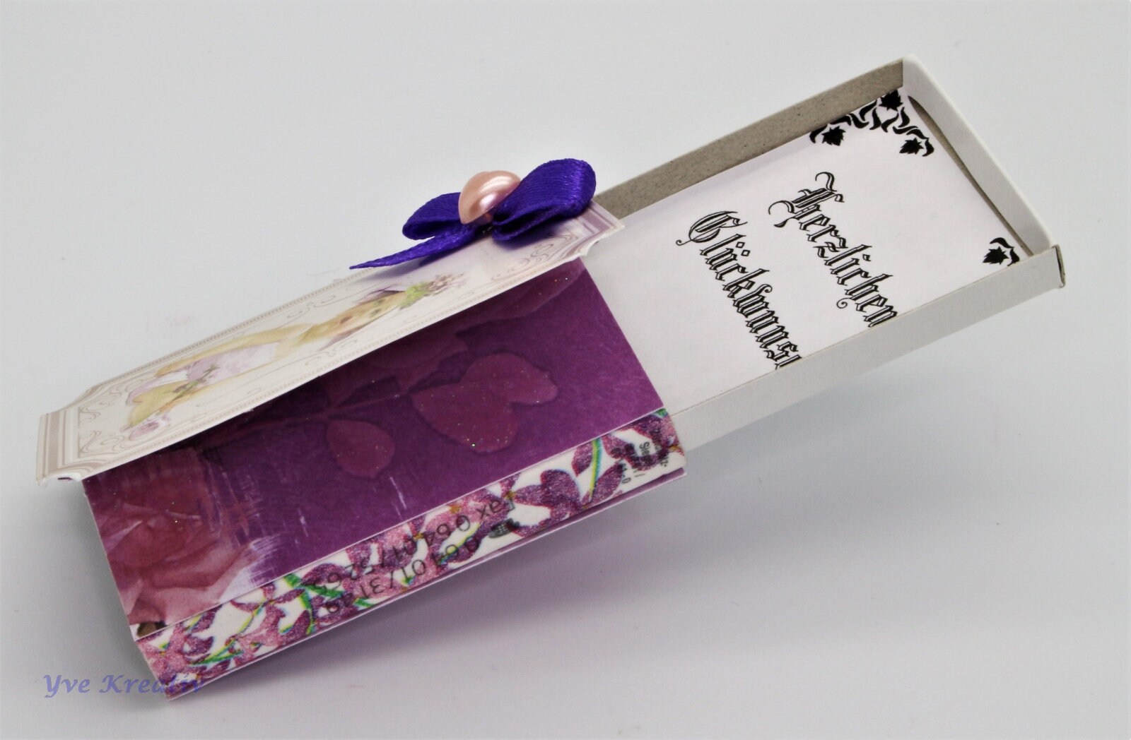 Kleine Schachtel, verzierte Streichholzschachtel als originelle Geschenkverpackung für Geld, Gutscheine und mehr