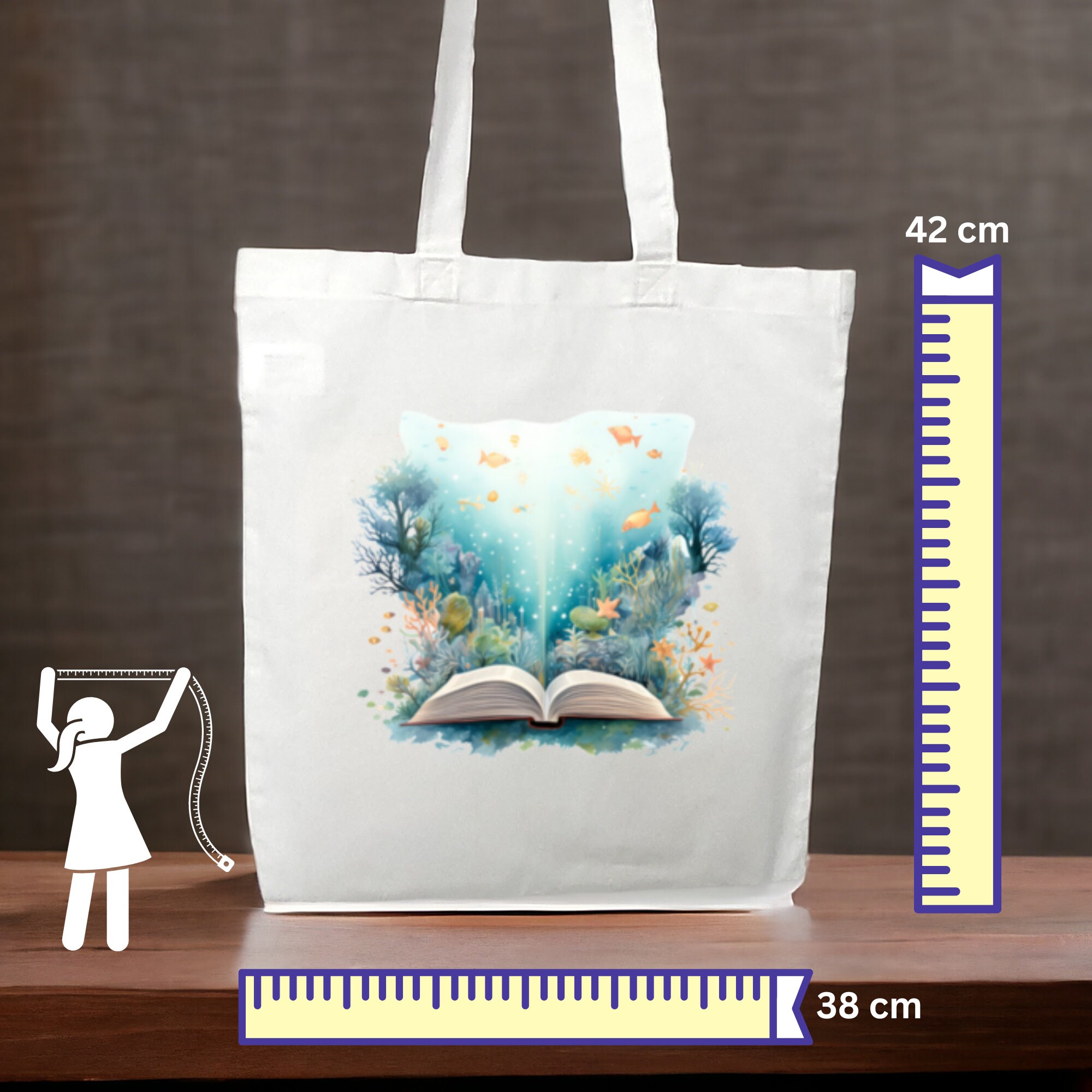 Stofftasche, Stoffbeutel, Einkaufstasche, Tasche, Geschenk zum Muttertag, Geburtstag, in Weiß oder Beige  "Bücher, Lesen"