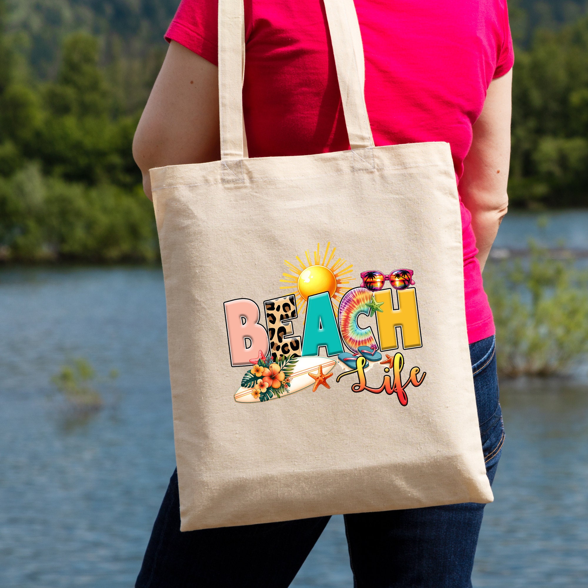 Stofftasche Beach Stoffbeutel Einkaufstasche Strand Tasche Geburtstag Geschenk Urlaub Sommer Mitbringsel Reise #STSUB