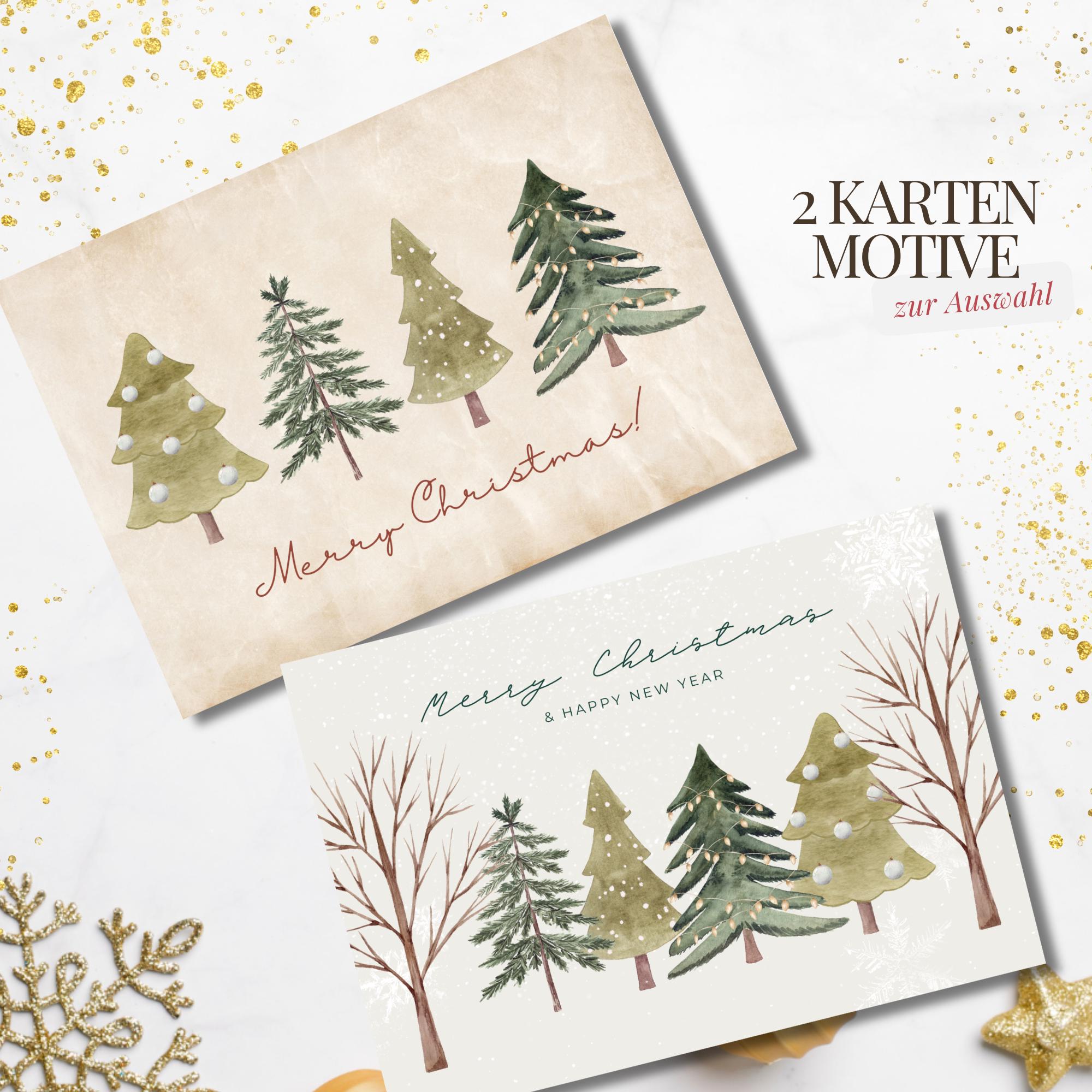 Weihnachtskarte Postkarte Weihnachten 2 Kartenmotive zur Auswahl, Geschenkkarte, Weihnachtsgruß, Grußkarte  #PLS