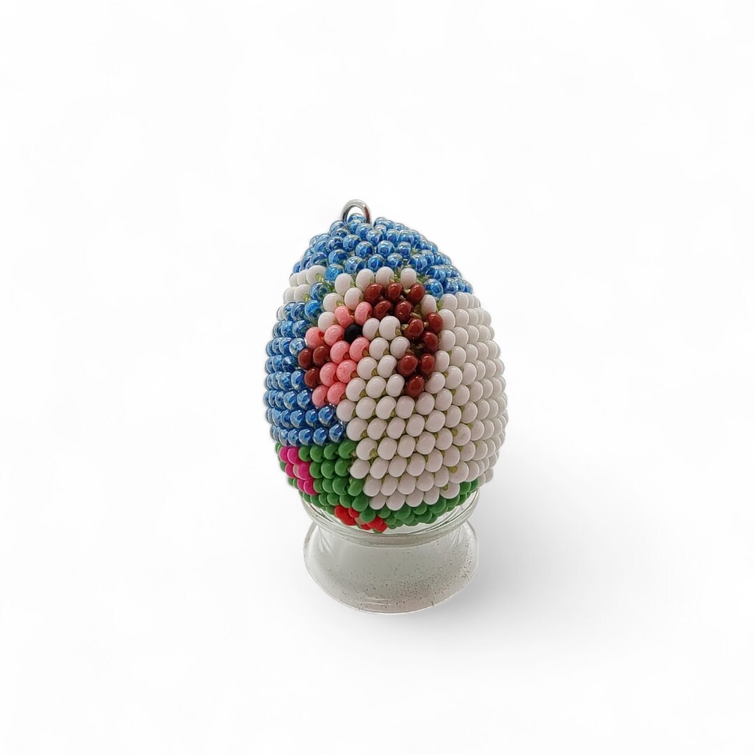 Osterei - Dekoei aus hunderten Miniperlen gehäkelt Osterdekoration Osterschmuck zum Aufhängen #772581662