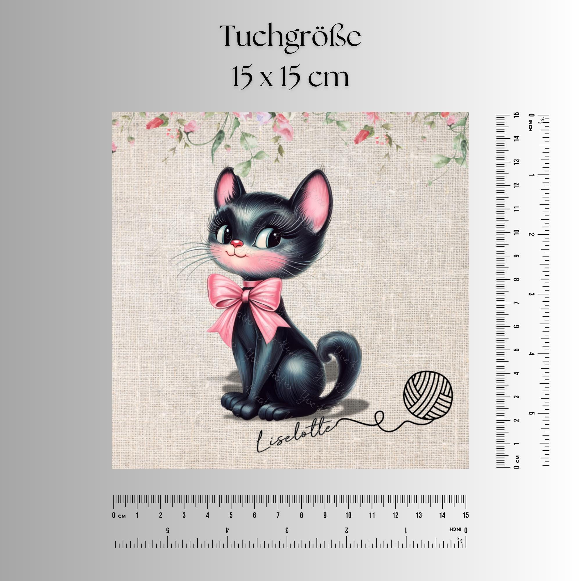 Brillenputztuch Katze personalisiert mit Namen bedrucktes Mikrofasertuch für Brille Displays Sonnenbrille Geschenk Katzenmama #TI141P