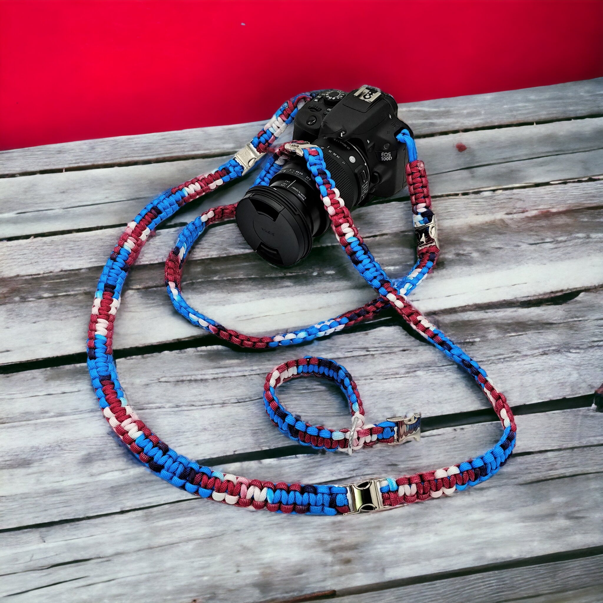 6 tlg. SET Kameragurt inkl. Handschlaufe geknotet aus Parachute Cord (Fallschirmschnur) Kamera Zubehör - Farbe "Galaxy" 6 tlg. SET Kameragurt inkl. Handschlaufe geknotet aus Parachute Cord (Fallschirmschnur) Kamera Zubehör - Farbe "Galaxy"
