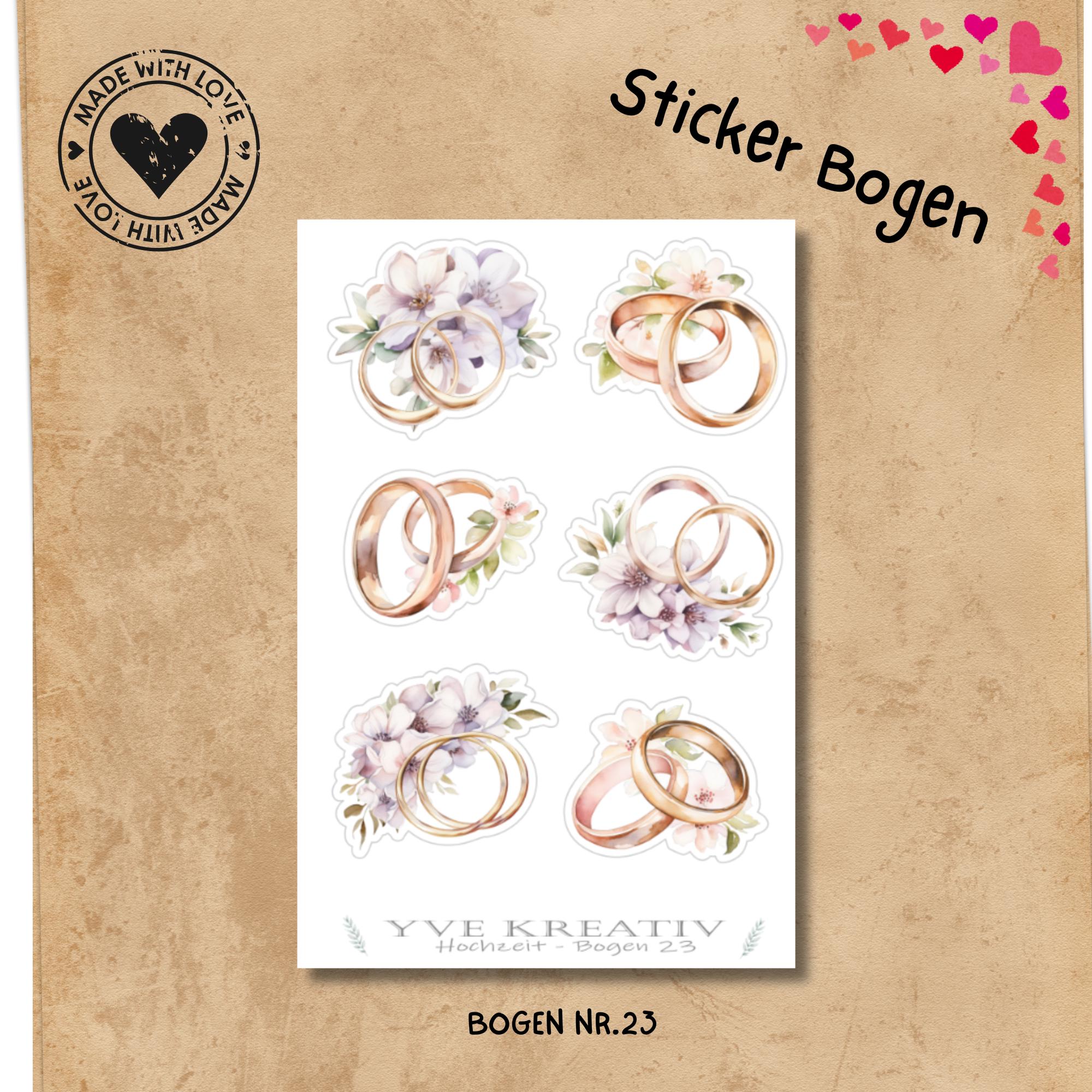 Aufkleber Hochzeit Sticker Bogen Eheringe Stickerbogen Ringe zur Auswahl in Weiß - Transparent - Matt - Glanz #SBA6 Aufkleber Hochzeit Sticker Bogen Eheringe Stickerbogen Ringe zur Auswahl in Weiß - Transparent - Matt - Glanz #SBA6