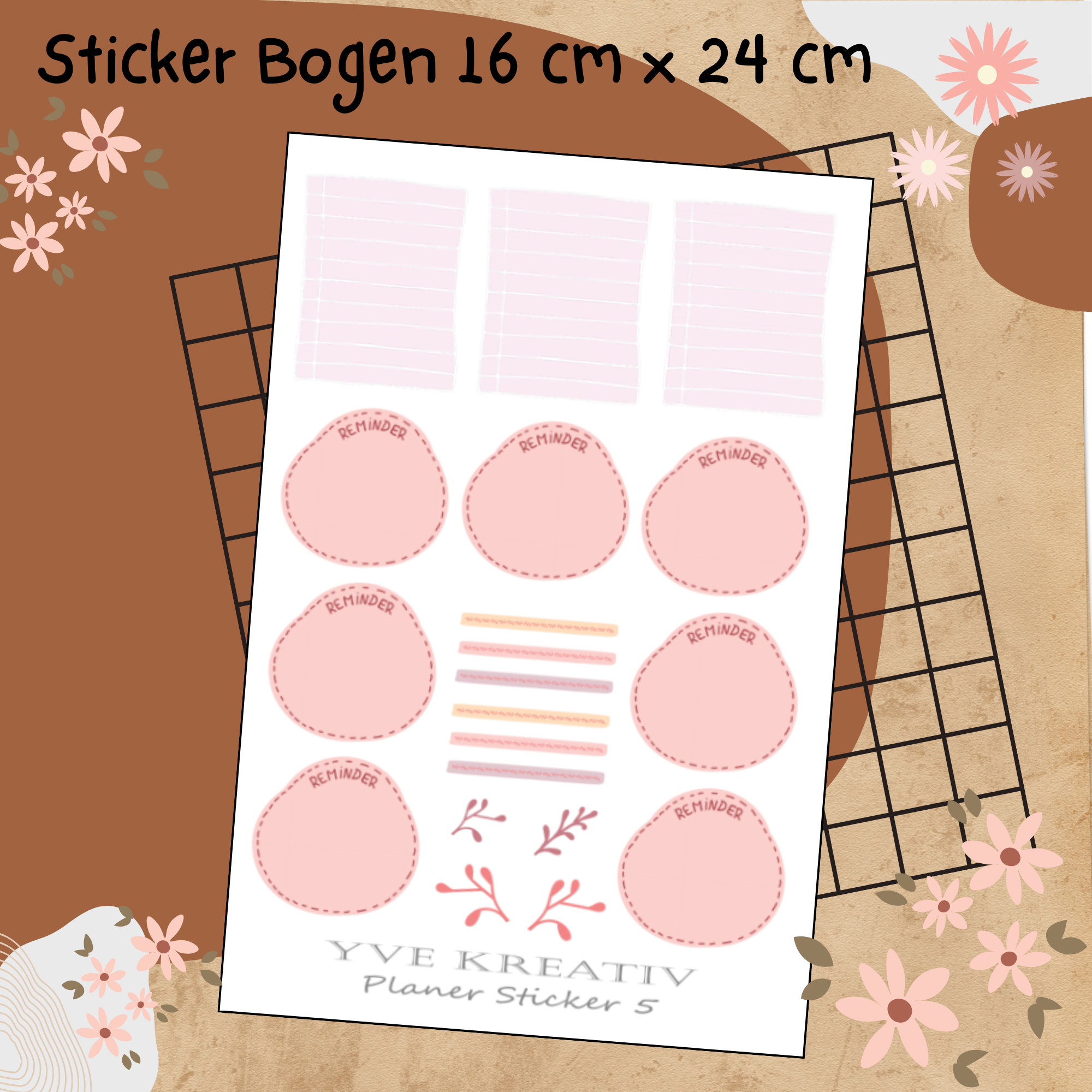 Sticker Planer | 20 Aufkleber Sticker Bogen Set Stickerbogen  -  Wochenplaner Kalender Bullet Journaling  #SBA5