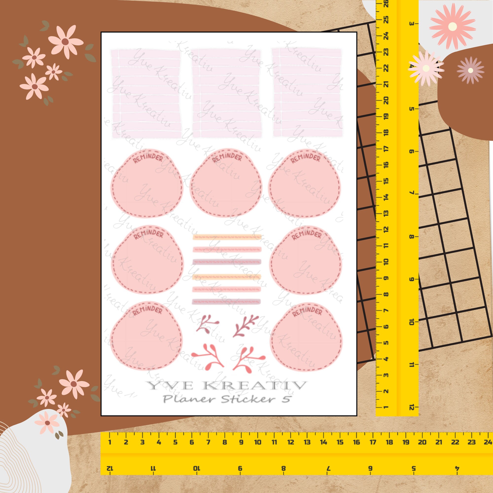Sticker Planer | 20 Aufkleber Sticker Bogen Set Stickerbogen  -  Wochenplaner Kalender Bullet Journaling  #SBA5