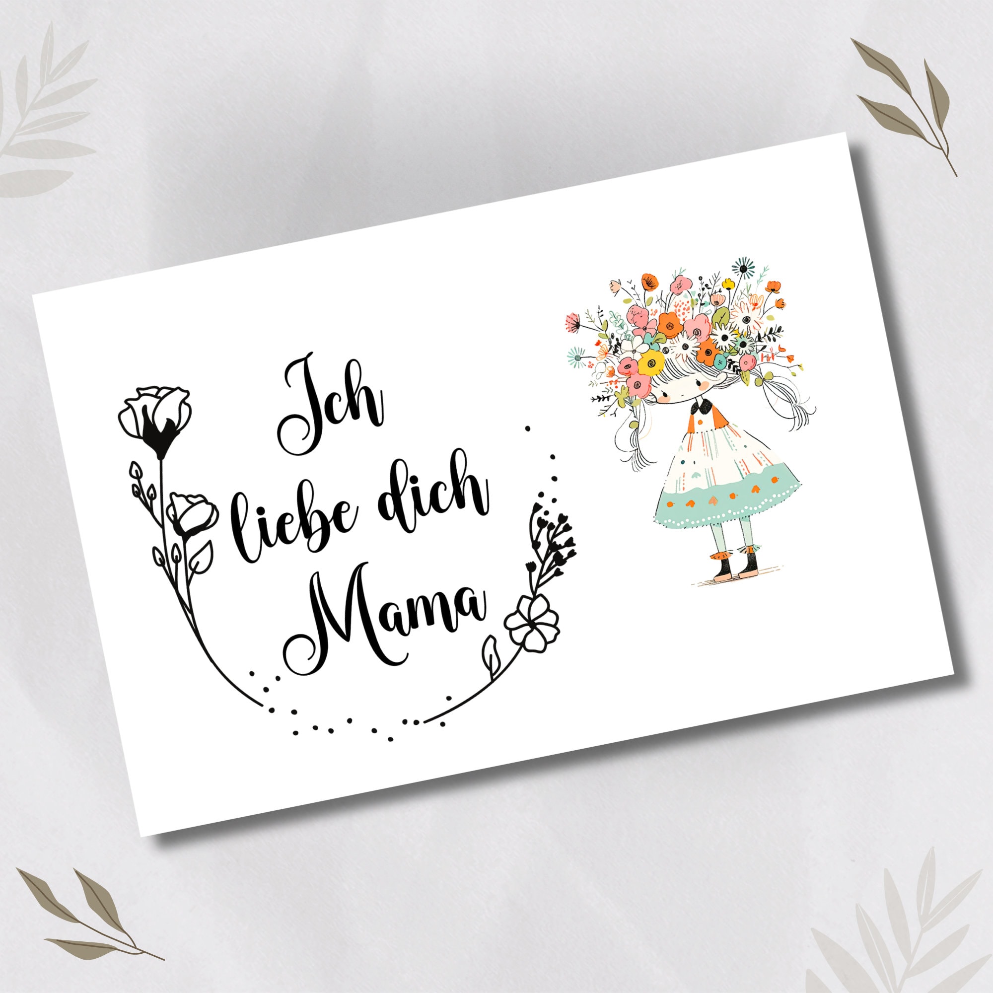 Postkarte, Grußkarte, Karte zum Muttertag, Muttertagskarte, Mama Karte, Grußkarte Muttertag, Geburtstag Mama