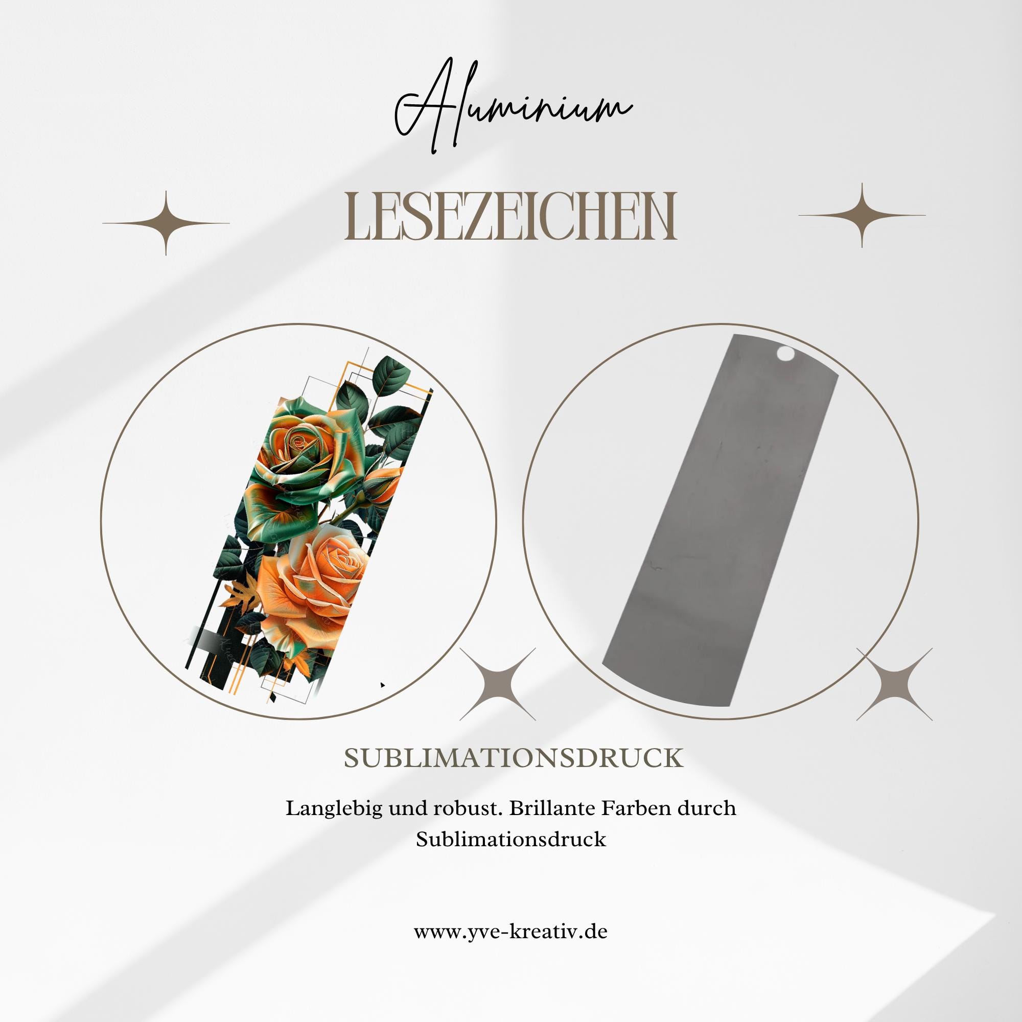 Lesezeichen aus Aluminium Rosen Geschenk Sommer Bücherzeichen Mitbringsel Gärtner Bookmark Blumen - 2 Motive zur Auswahl  #LEALU