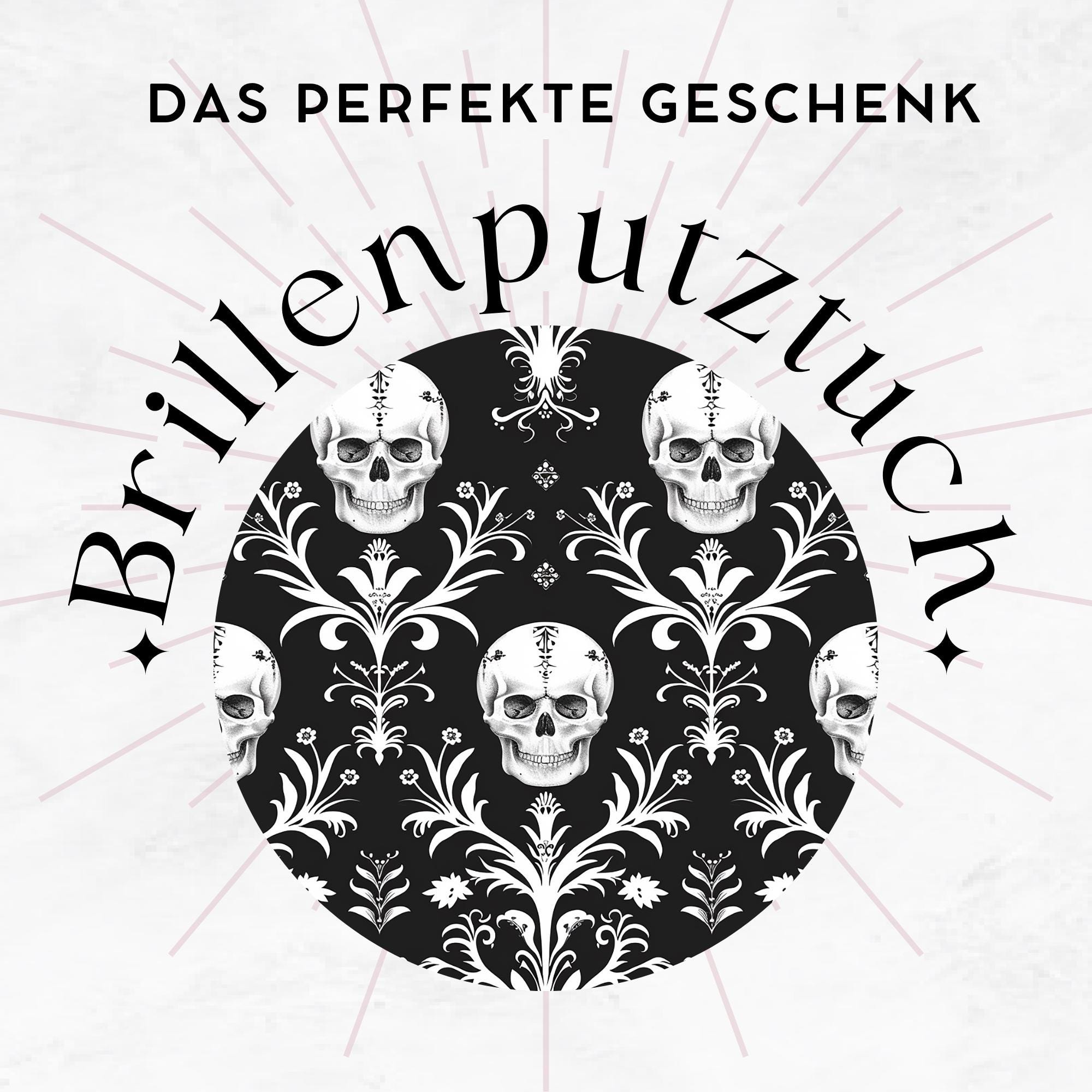 Brillenputztuch Totenschädel bedrucktes Mikrofasertuch für Brille Sonnenbrille Reinigungstuch Handy Bildschirm Kamera Objektiv #FA29