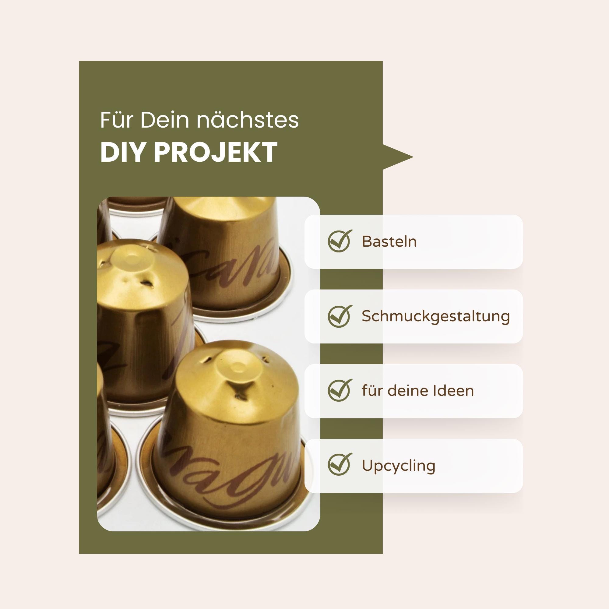 10 leere Kaffeekapseln Farbe gold zum Basteln Gestalten Bastelmaterial DIY Schmuckherstellung Zubehör #KNS 10 leere Kaffeekapseln Farbe gold zum Basteln Gestalten Bastelmaterial DIY Schmuckherstellung Zubehör #KNS