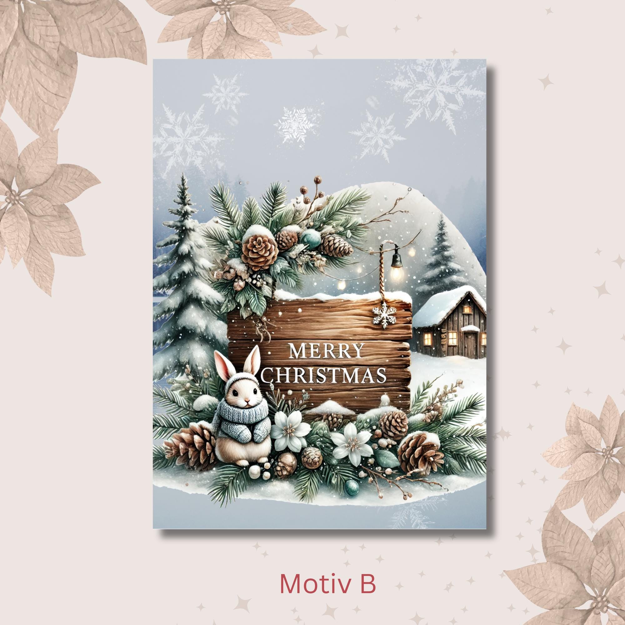 Weihnachtskarte, 2 Kartenmotive zur Auswahl, Postkarte, Grußkarte, Geschenkkarte, Weihnachtsgruß  #PHO