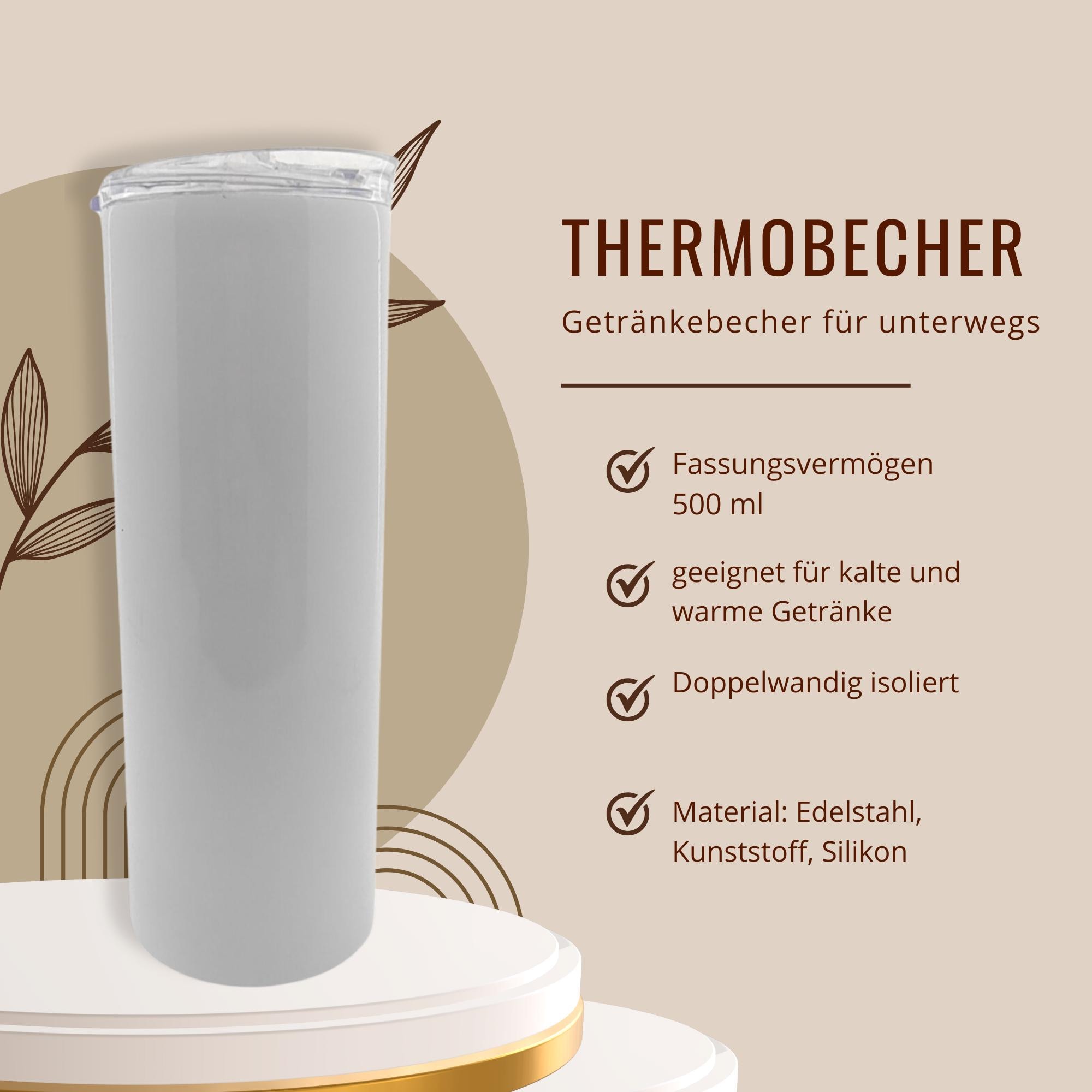 Thermobecher 500ml | Tumbler mit individuellem Druck | Kaffeebecher für unterwegs | Geschenk für Mama, Muttertag, Geburtstag #TUSU Thermobecher 500ml | Tumbler mit individuellem Druck | Kaffeebecher für unterwegs | Geschenk für Mama, Muttertag, Geburtstag #TUSU