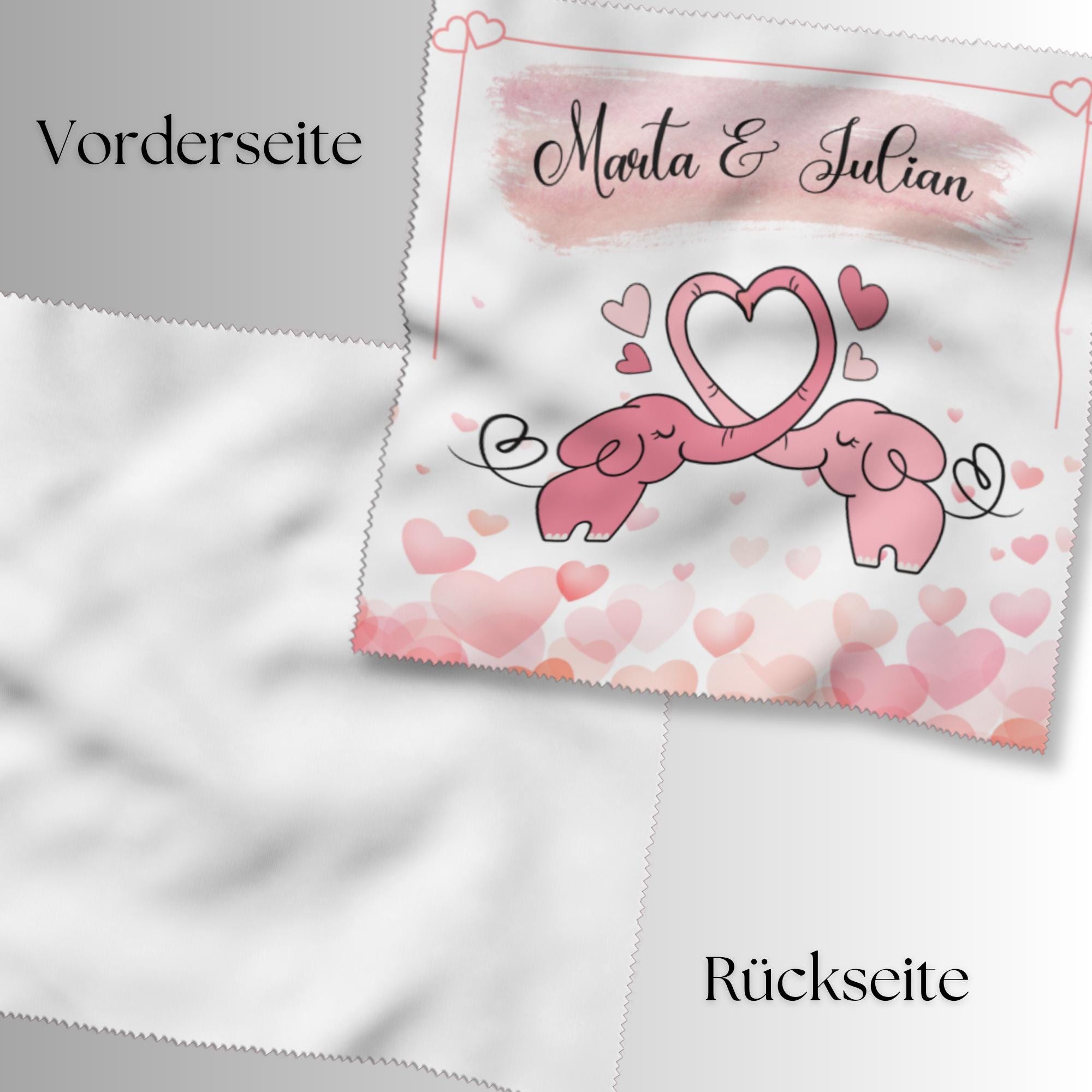 Brillenputztuch mit Namen Verlobung Geschenk Hochzeit Paar Elefanten bedrucktes Mikrofasertuch für Brillen Tuch für Displays #HO17P Brillenputztuch mit Namen Verlobung Geschenk Hochzeit Paar Elefanten bedrucktes Mikrofasertuch für Brillen Tuch für Displays #HO17P