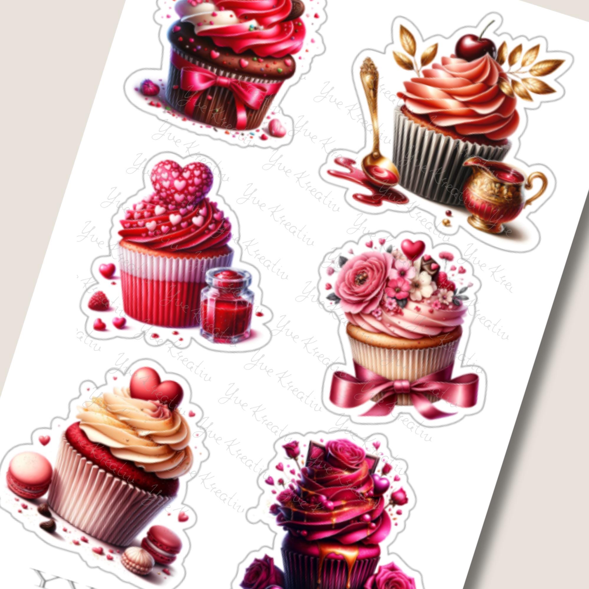 Aufkleber Cupcake Sommer Sticker Bogen Erdbeere Muffin Stickerbogen 3 Bögen zur Auswahl in Weiß - Transparent - Matt - Glanz #SBA6 Aufkleber Cupcake Sommer Sticker Bogen Erdbeere Muffin Stickerbogen 3 Bögen zur Auswahl in Weiß - Transparent - Matt - Glanz #SBA6