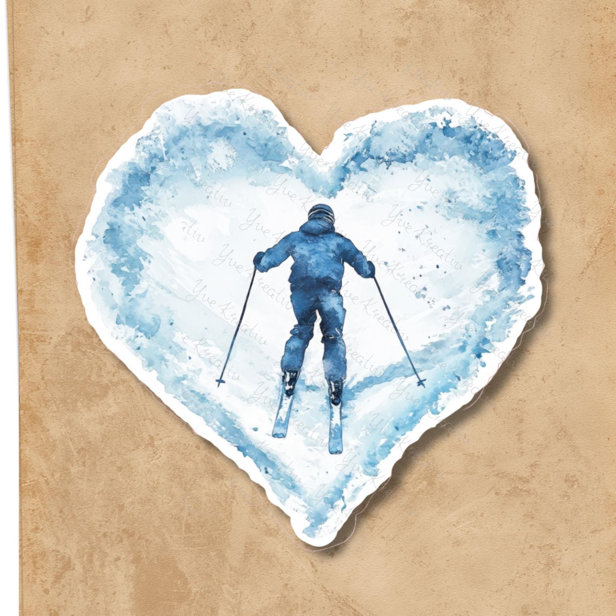 Kofferaufkleber, Aufkleber, Reiseaufkleber für Skiurlaub, großer Koffer Sticker  - 3 Aufkleber zur Auswahl in Weiß oder Transparent  #SEG8