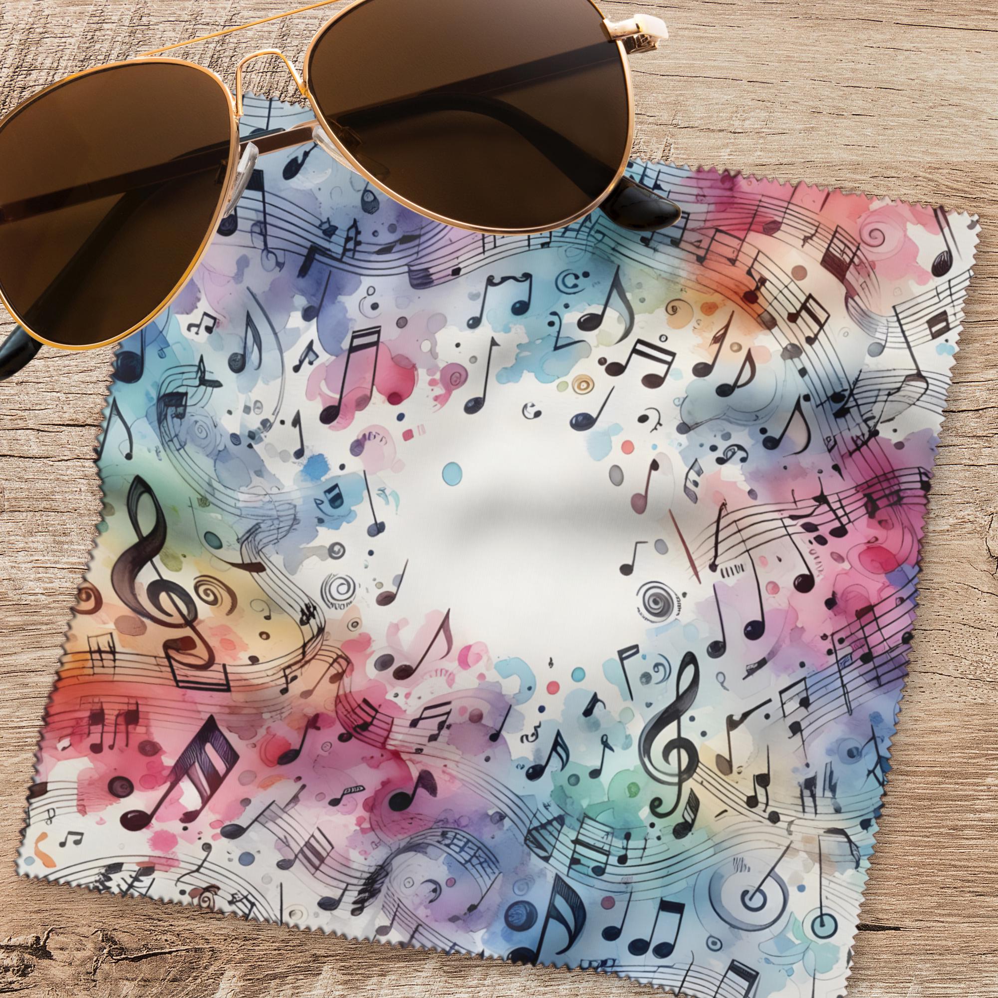Brillenputztuch Musik Reinigungstuch für Brillen Brillentuch Geschenk für Musiker Displaytuch Microfasertuch #BM