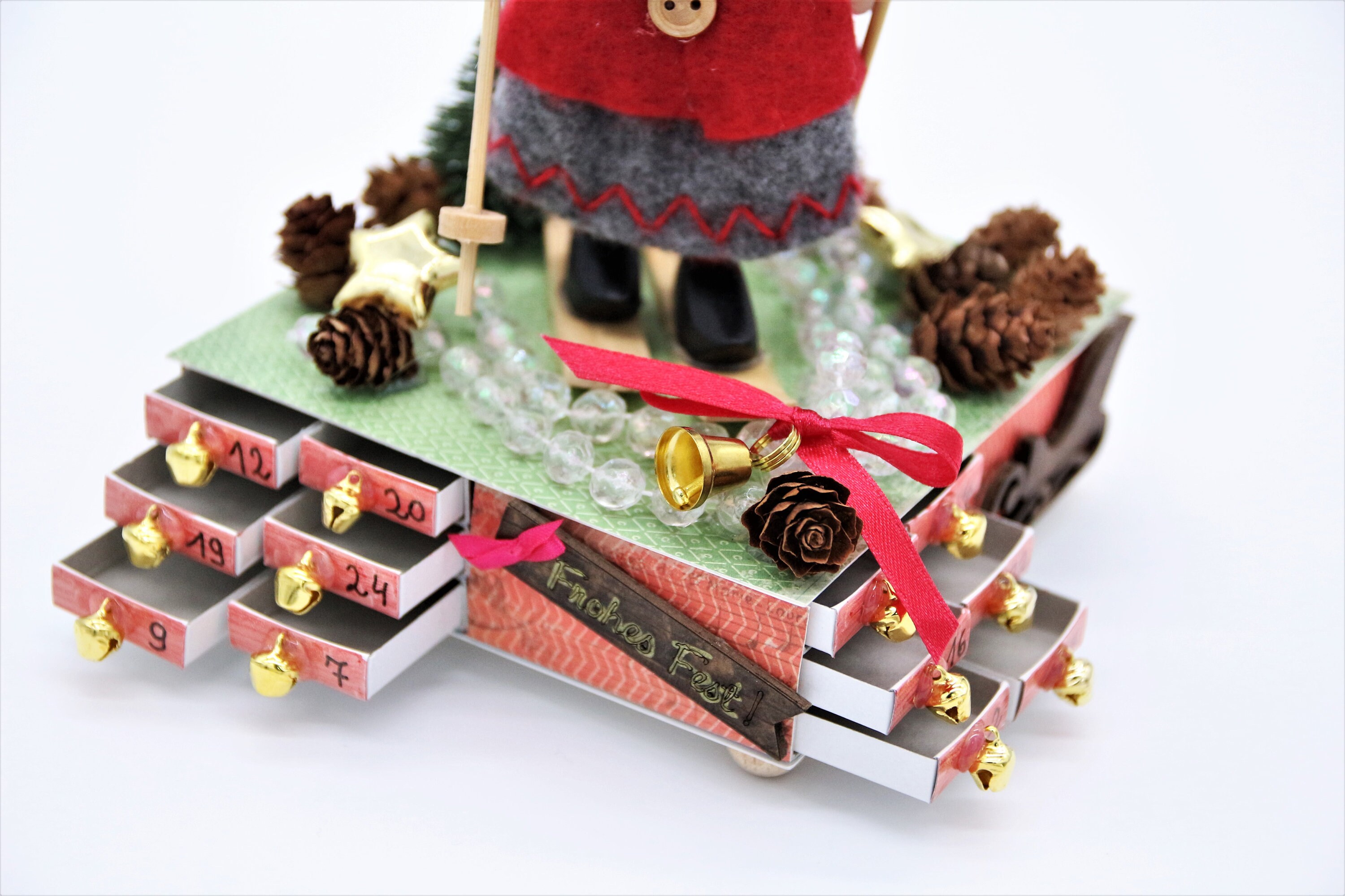 Adventskalender "Auf Skiern" / Streichholzschachteln / x-mas zum Befüllen