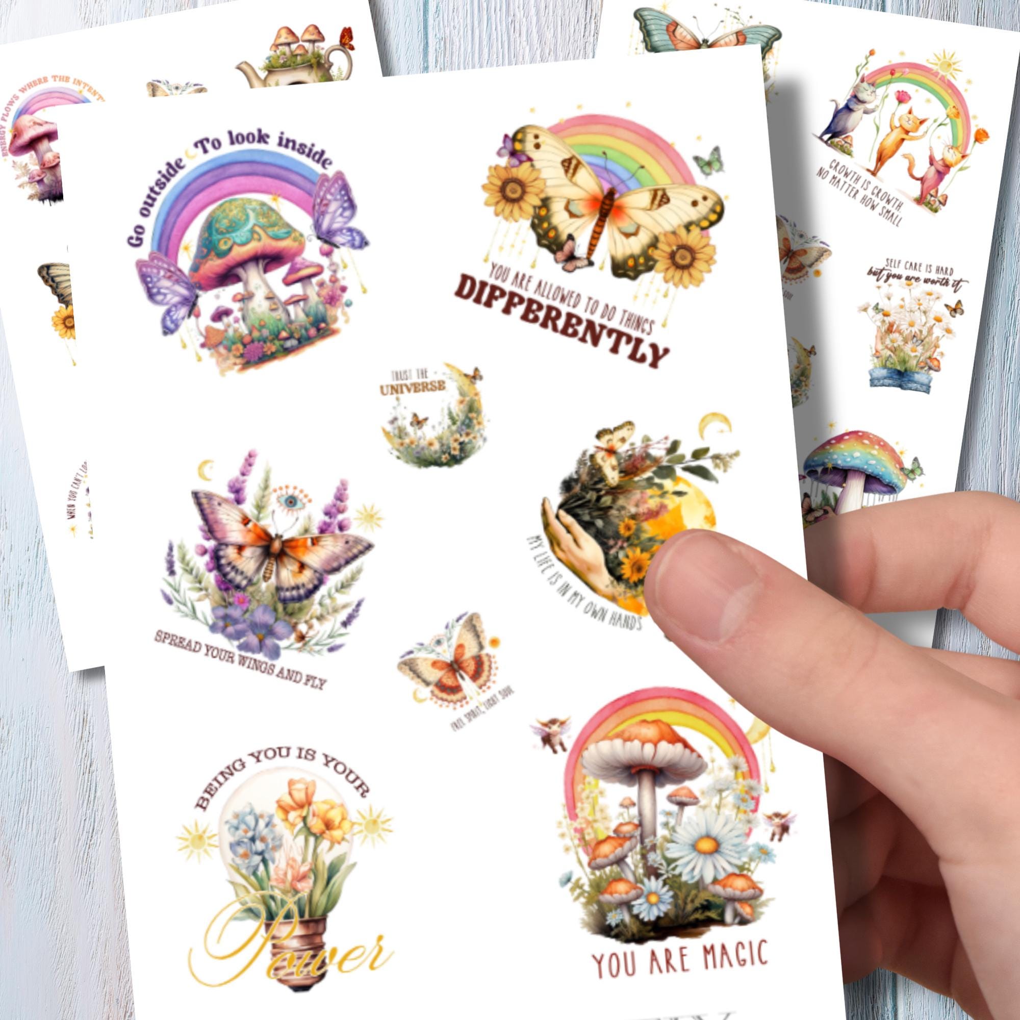 Aufkleber Motivation Aufmunterung Sticker Bogen Set 3 Stickerbogen zur Auswahl in Weiß - Transparent - Matt - Glanz  #SBA6