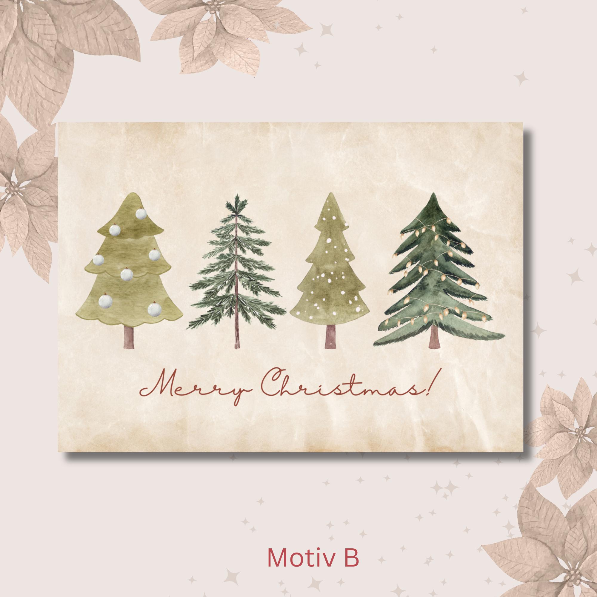 Weihnachtskarte Postkarte Weihnachten 2 Kartenmotive zur Auswahl, Geschenkkarte, Weihnachtsgruß, Grußkarte  #PLS