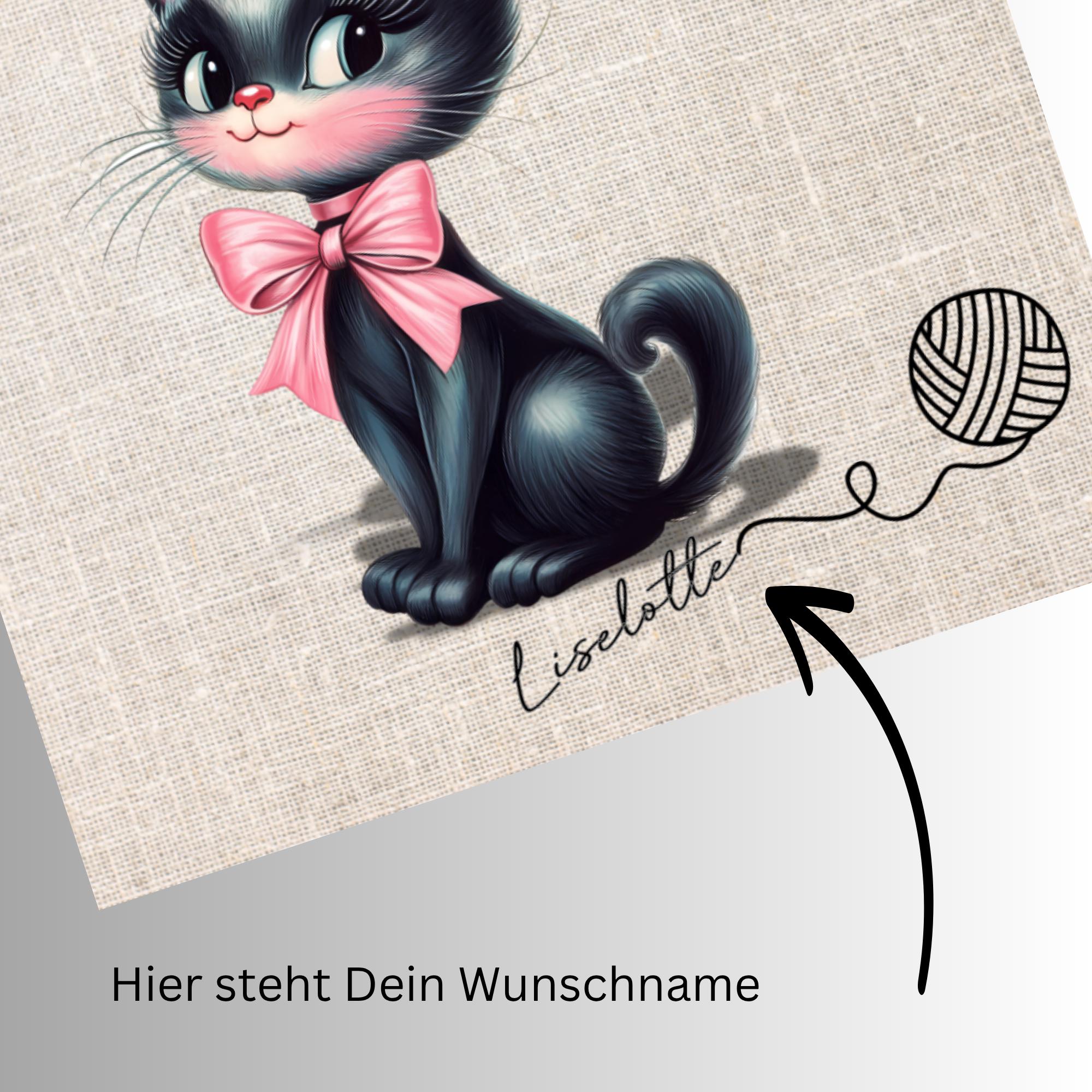 Brillenputztuch Katze personalisiert mit Namen bedrucktes Mikrofasertuch für Brille Displays Sonnenbrille Geschenk Katzenmama #TI141P