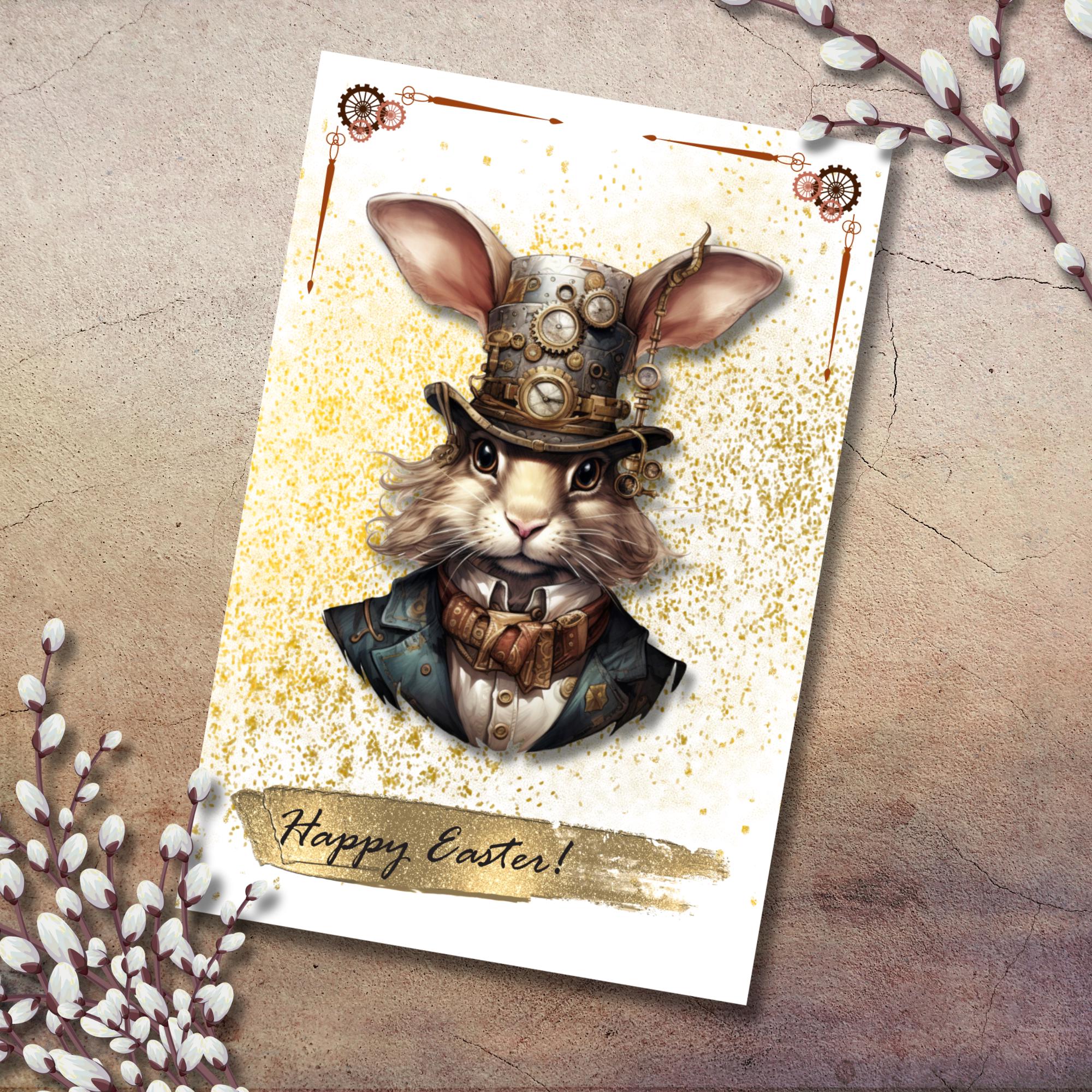 Karte zu Ostern, Postkarte, Glückwunschkarte, Grußkarte, Geschenkkarte auf DIN A6 Karte mit Glanzoberfläche #PHO
