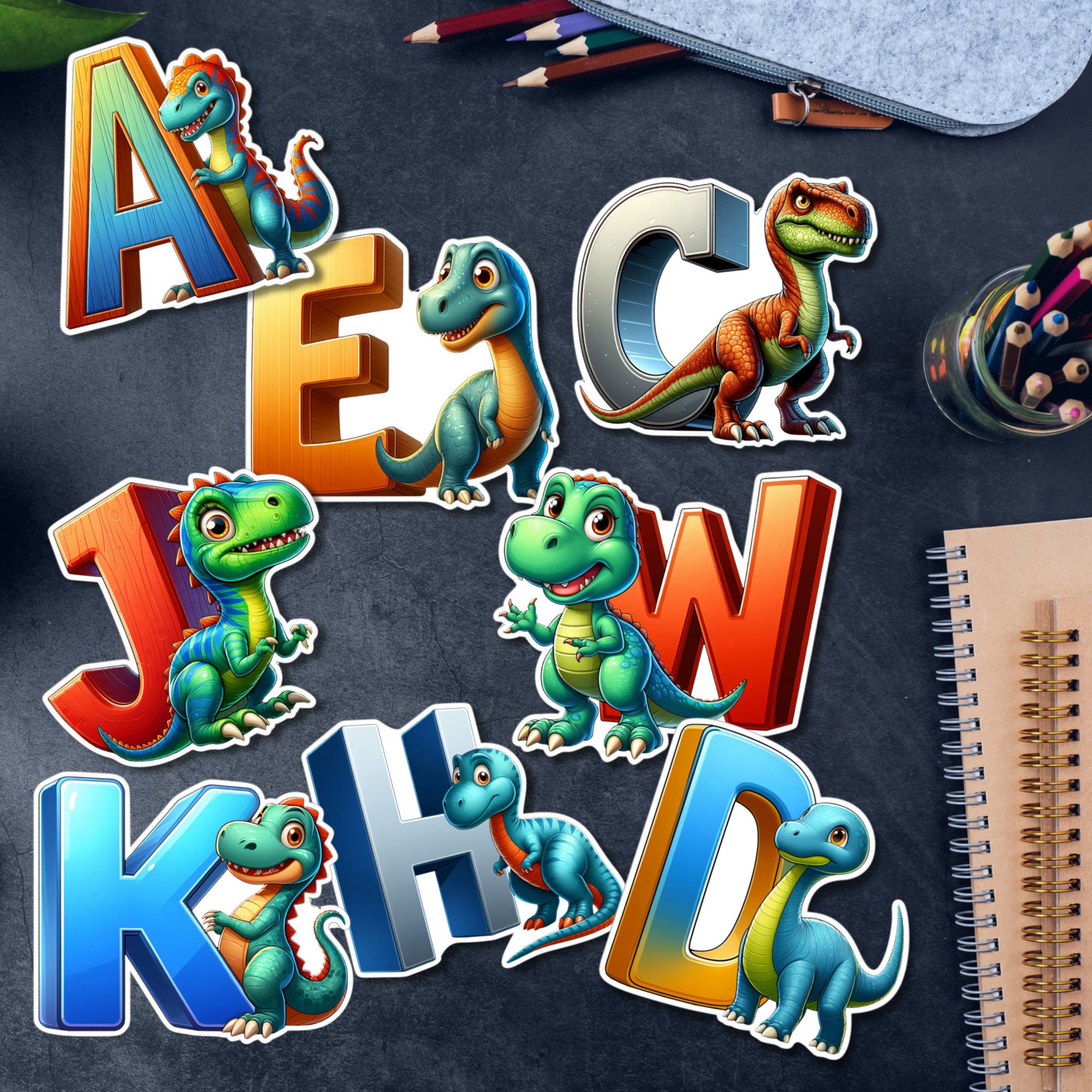 Großer Aufkleber, ABC Sticker, Dino, Dinosaurier, Kinder, Schule, zur Auswahl in Weiß oder Transparent #SEG8 Großer Aufkleber, ABC Sticker, Dino, Dinosaurier, Kinder, Schule, zur Auswahl in Weiß oder Transparent #SEG8
