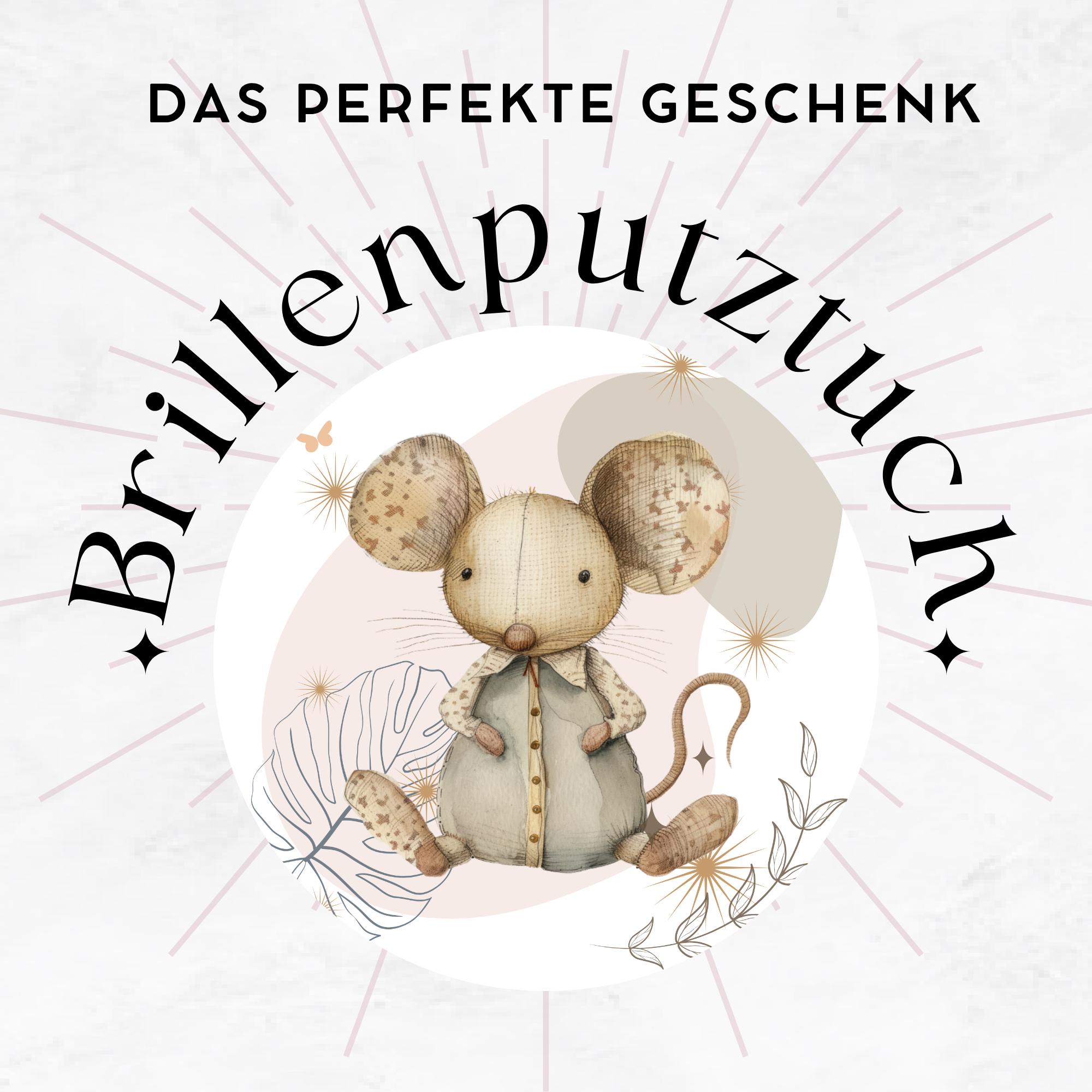 Brillenputztuch süße Maus Geschenk Geburtstag Mitbringsel Freundin bedrucktes Mikrofasertuch für Brille Sonnenbrille Displays #TI149