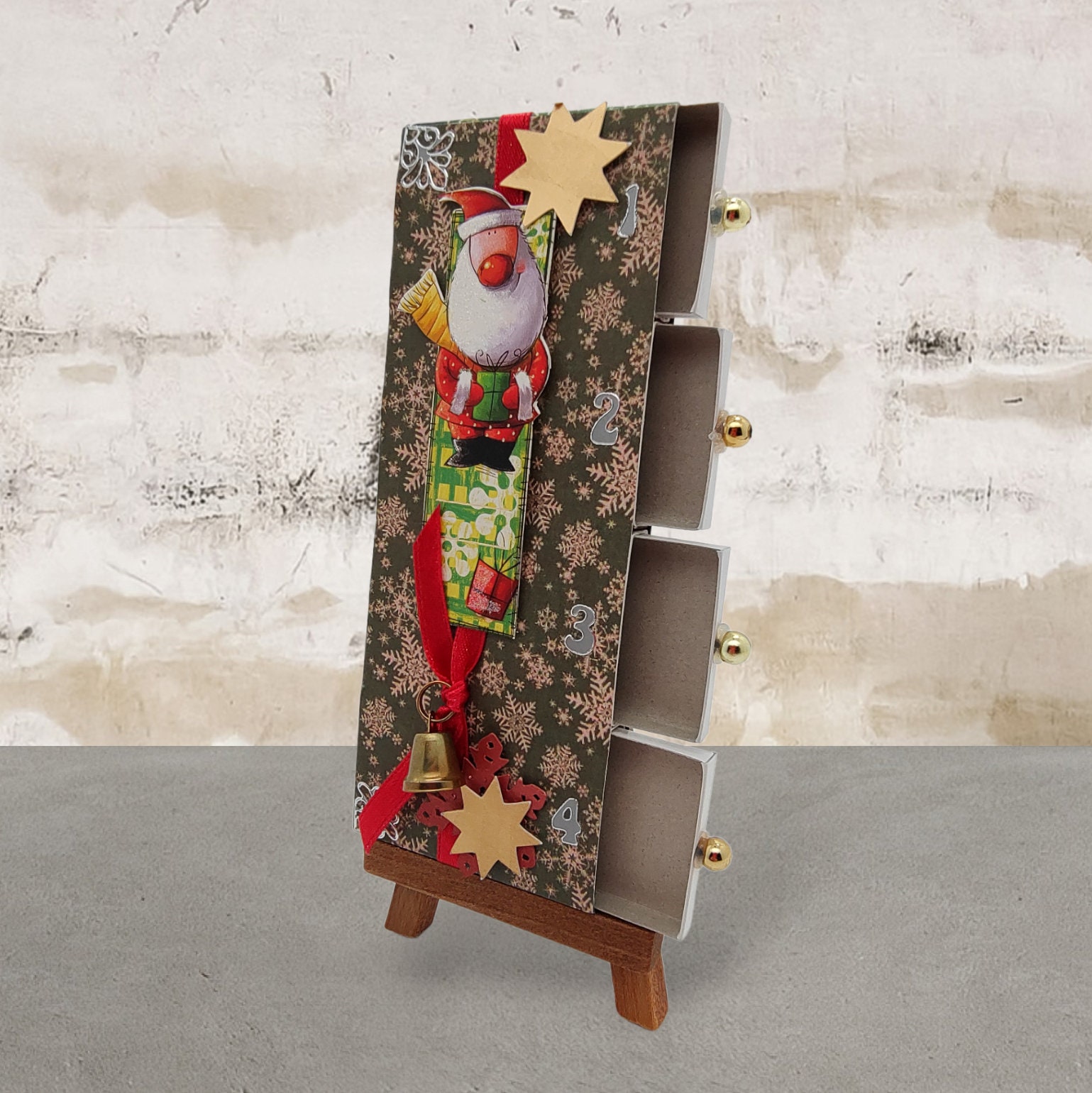 Adventskalender zum Befüllen aus 4 Streichholzschachteln  #613960918