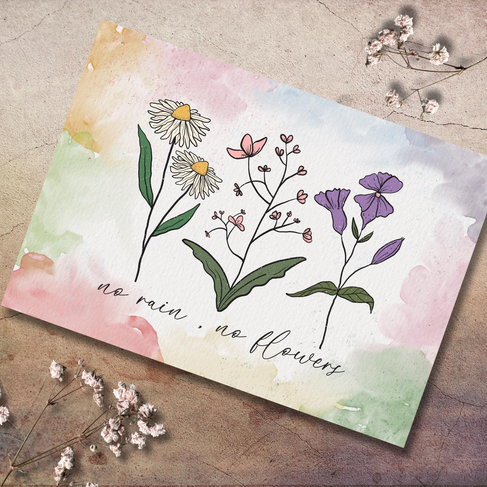 Postkarte, Grußkarte, Karte zum Geburtstag, Motivation, Aufmunterung I Blüten #PLS