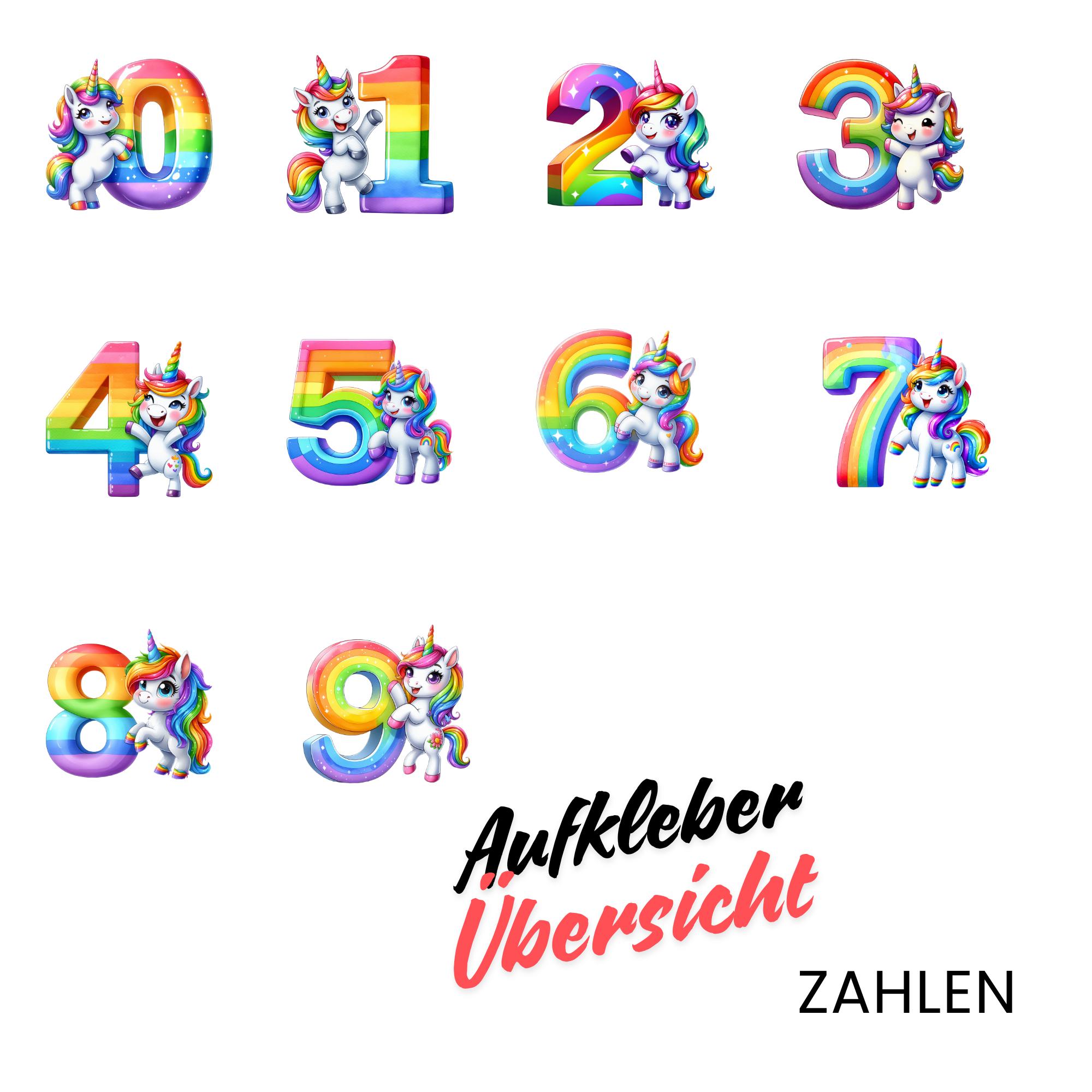 Großer Aufkleber, ABC und Zahlen Sticker, Einhorn, Regenbogen, Kinder, Schule, zur Auswahl in Weiß oder Transparent #SEG8 Großer Aufkleber, ABC und Zahlen Sticker, Einhorn, Regenbogen, Kinder, Schule, zur Auswahl in Weiß oder Transparent #SEG8