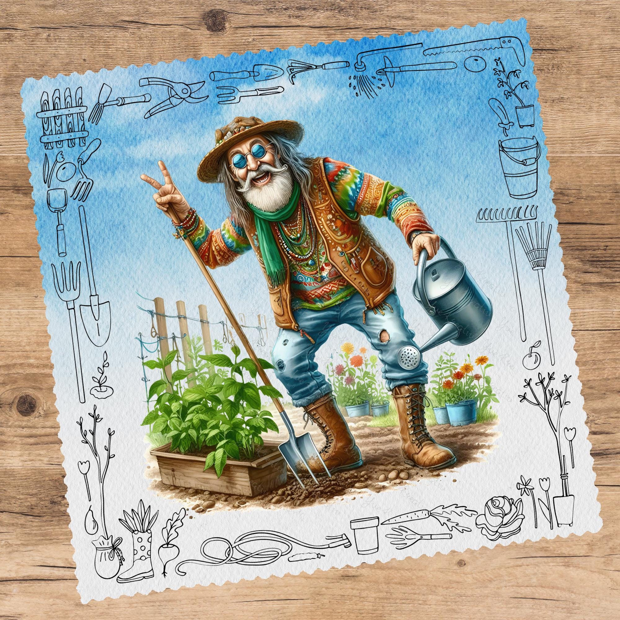 Brillenputztuch Gärtner bedrucktes Mikrofasertuch für Brillen Displaytuch Sonnenbrille Geschenk Gartenfreund Mitbringsel Opa #BE12