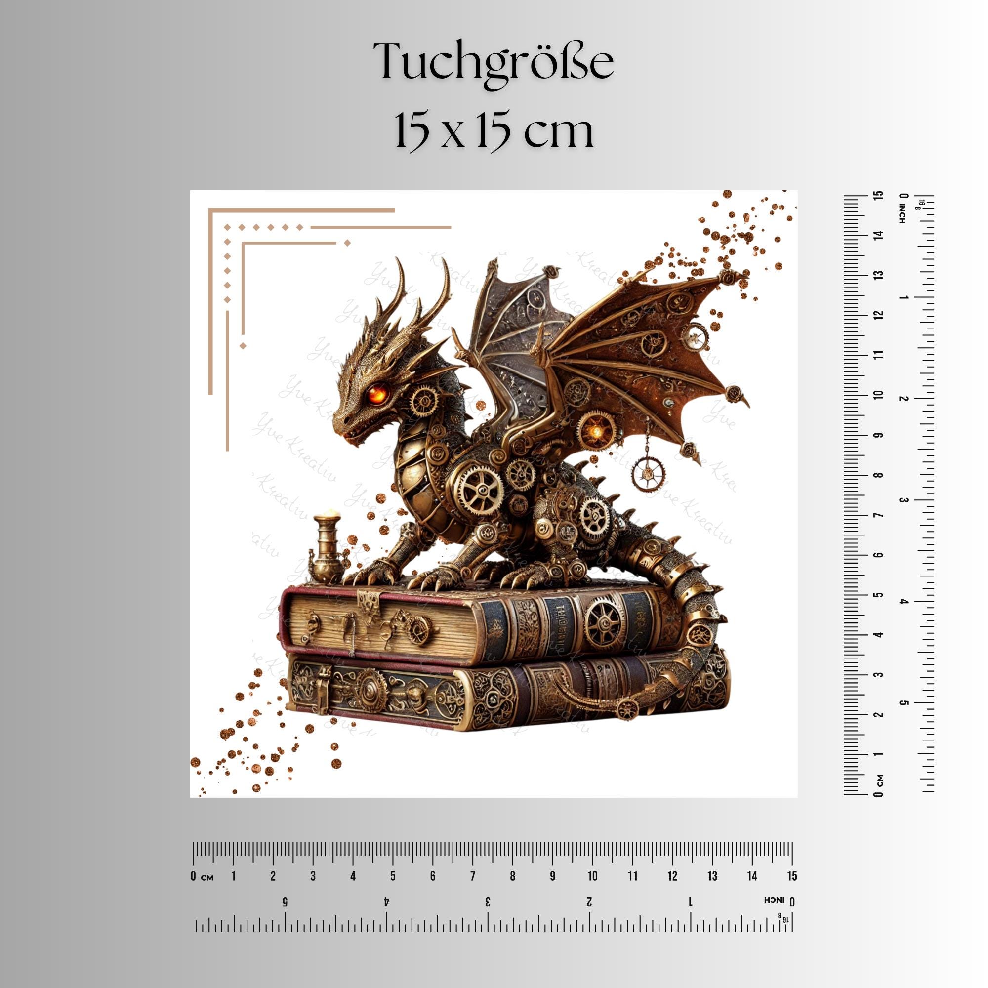 Brillenputztuch Steampunk Drachen ausgefallenes Geschenk bedrucktes Mikrofasertuch für Brillen Tuch für Displays  #FA21