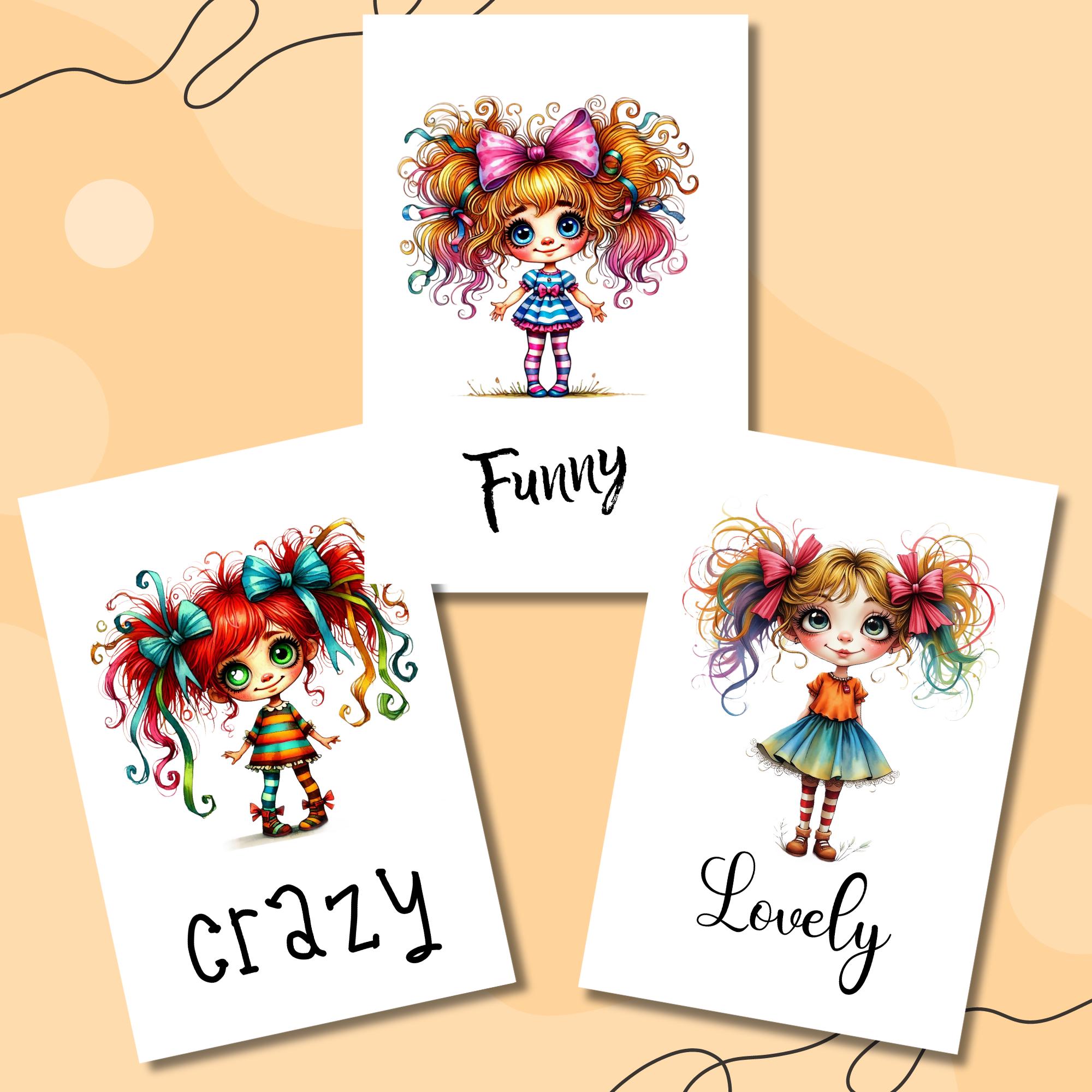Postkarte, Grußkarte, Karte zum Geburtstag I Crazy, Funny, Lovely I Schrullige witzige Mädchen, Beste Freundin  #PHO