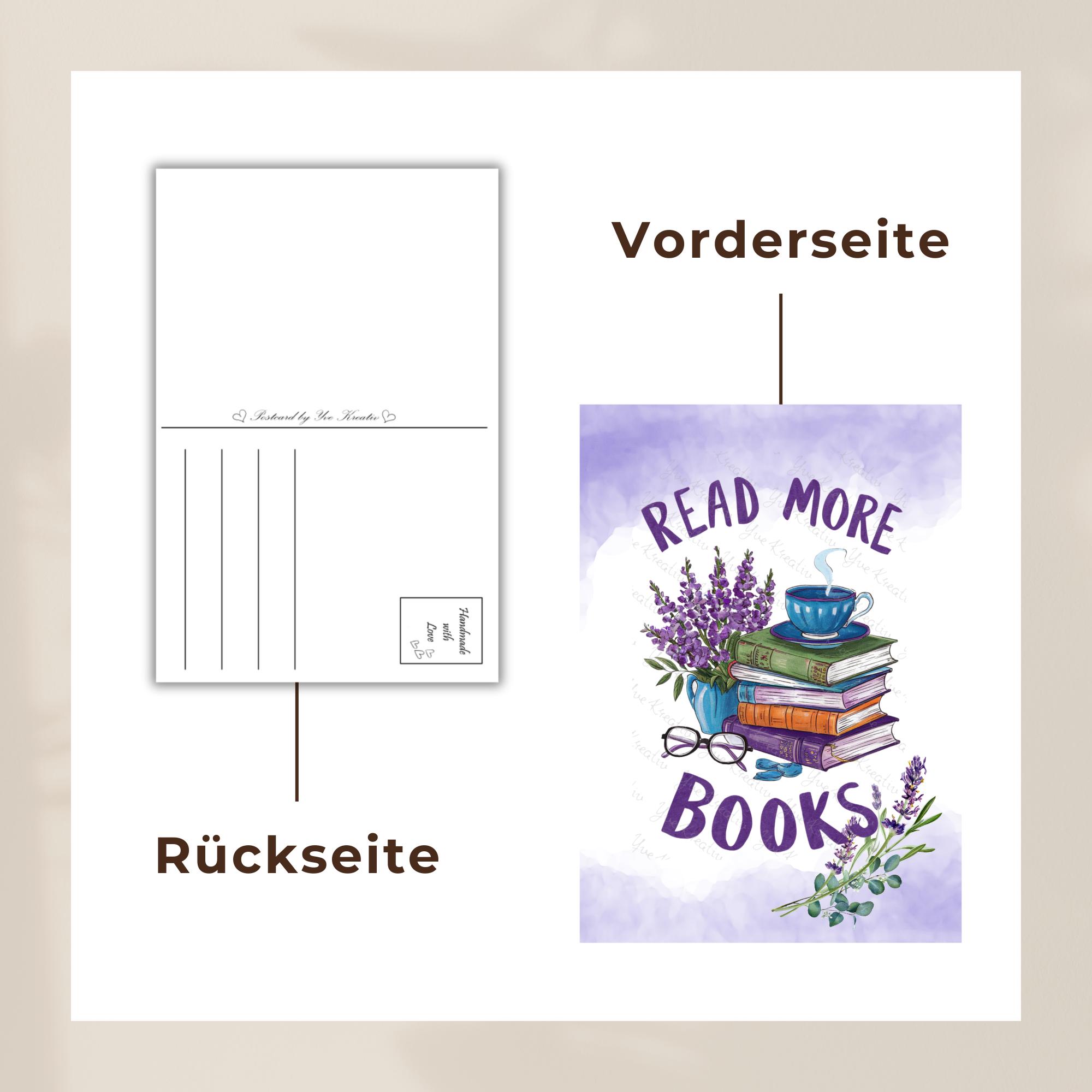 Postkarte Grußkarte Karte zum Geburtstag Bücher Lesen zum Buchgeschenk Gutschein  #PLS