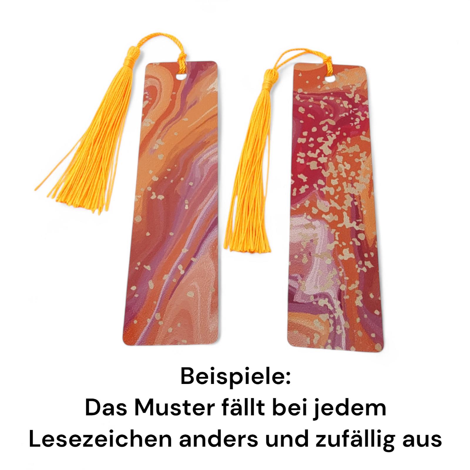 Lesezeichen aus Aluminium Geschenk zum Geburtstag, Muttertag Buchgeschenk "Motiv Marmor Optik" Bookmark #LEALU