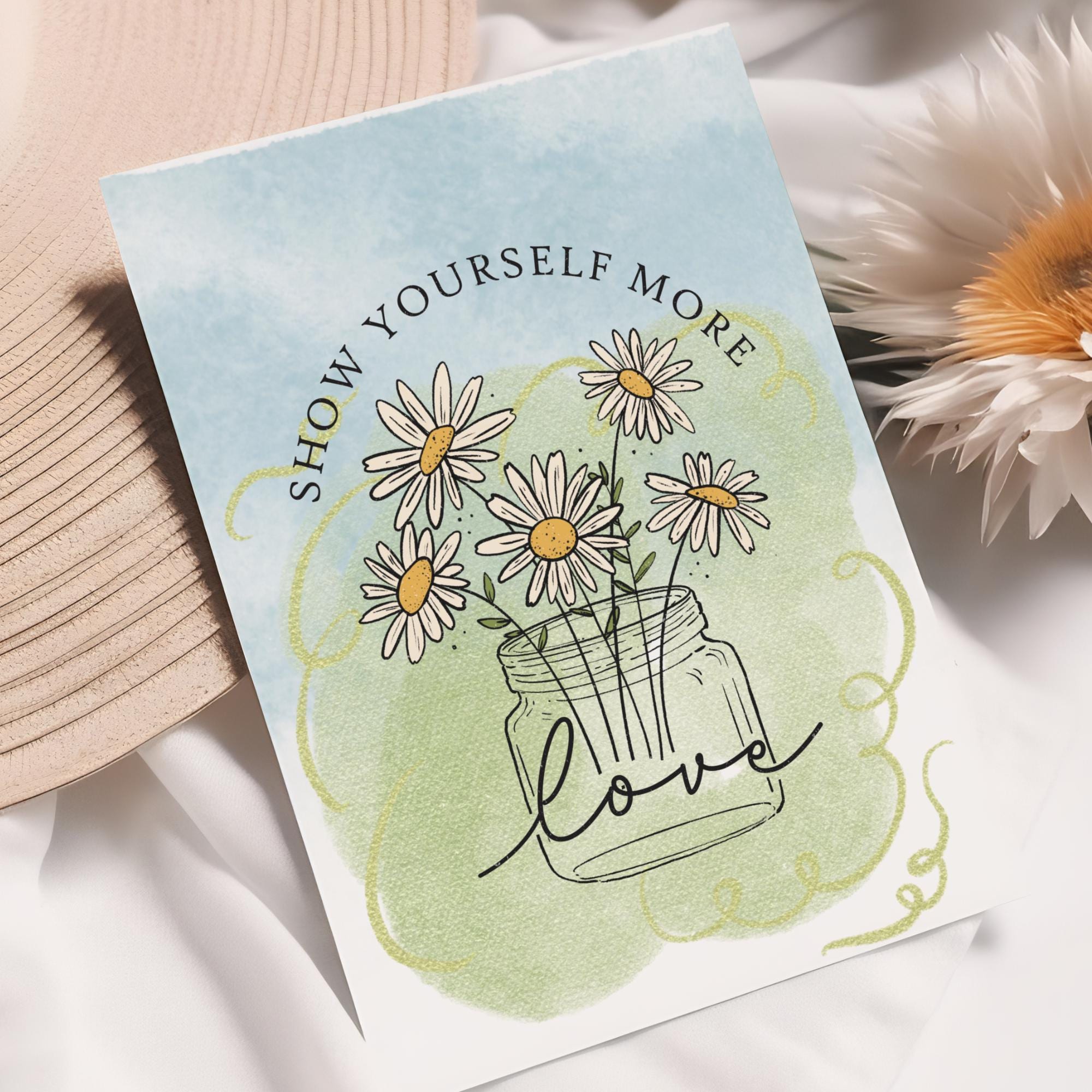 Postkarte Gänseblümchen Grußkarte Karte Geburtstag Motivation Aufmunterung Mitbringsel Freundin #PLS