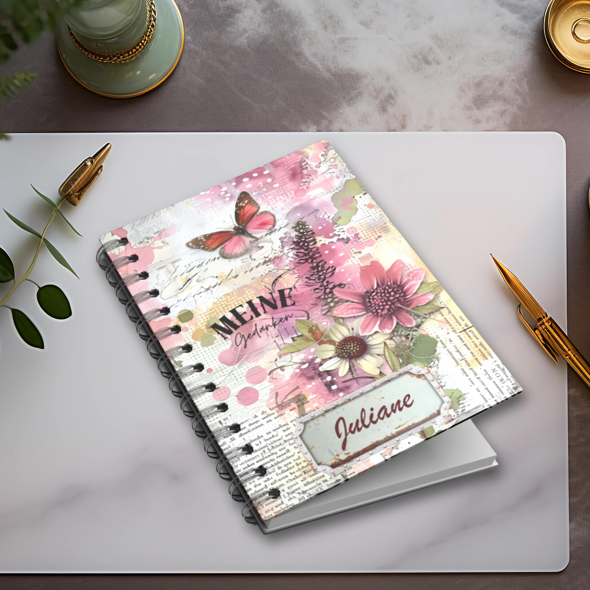Notizblock Tagebuch personalisierbar DIN A6 kleiner Ringblock Schreibblock Notizbuch Zettelblock für Schule oder private Notizen  #A6SS