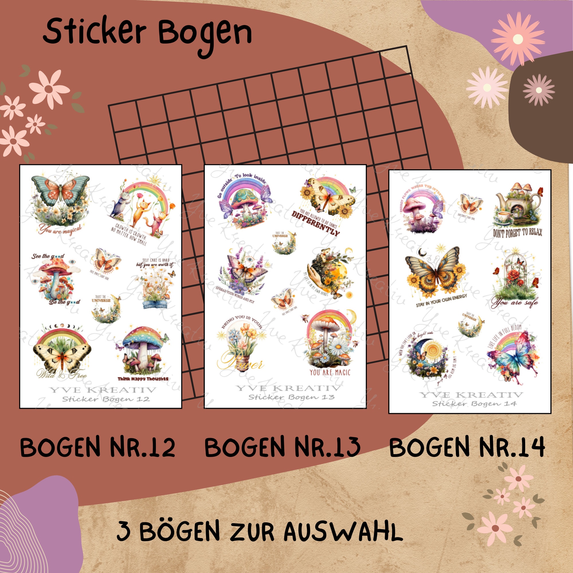 Aufkleber Motivation Aufmunterung Sticker Bogen Set 3 Stickerbogen zur Auswahl in Weiß - Transparent - Matt - Glanz #SBA6 Aufkleber Motivation Aufmunterung Sticker Bogen Set 3 Stickerbogen zur Auswahl in Weiß - Transparent - Matt - Glanz #SBA6